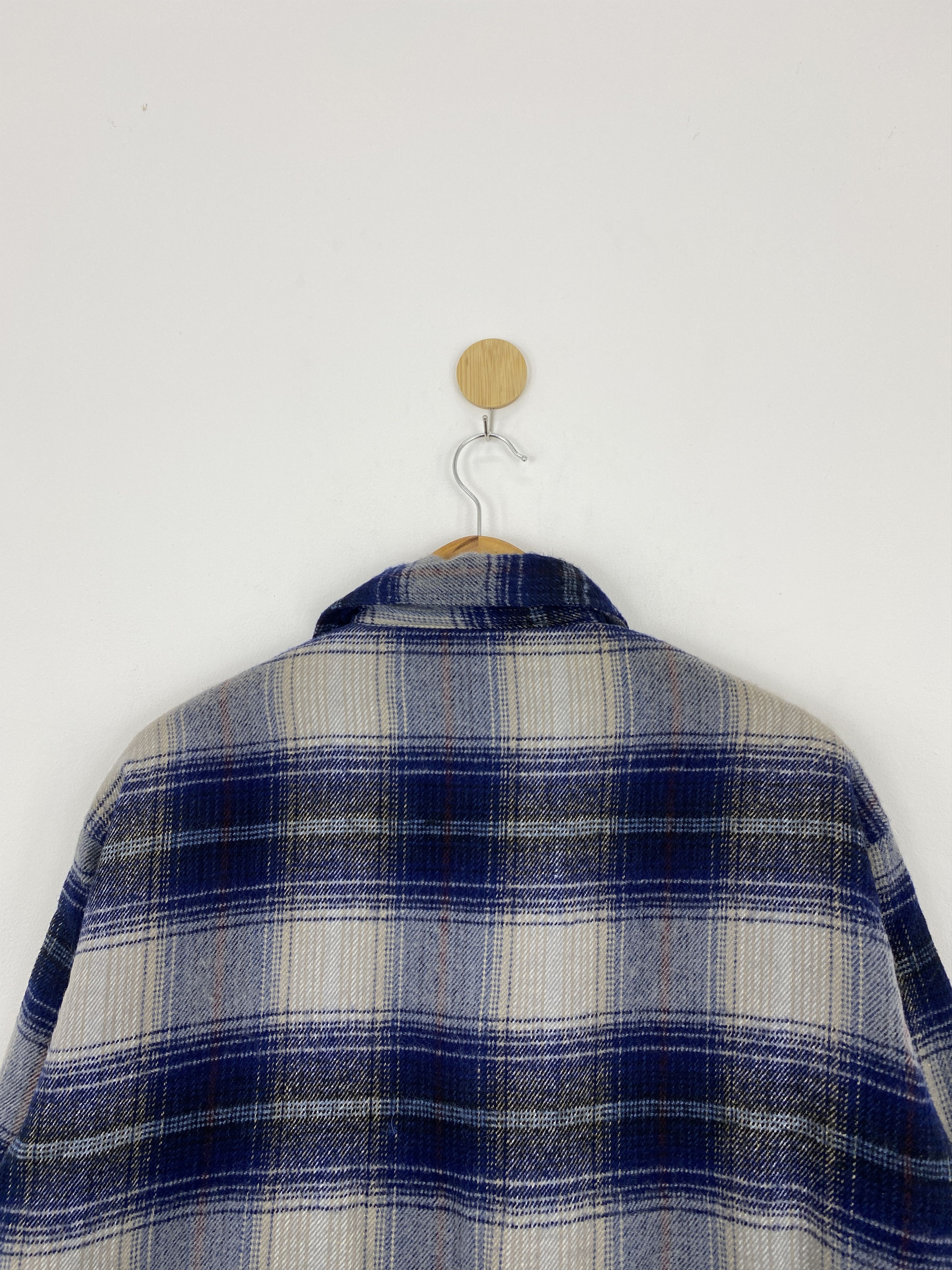Vintage Vintage 80s Hill Crop Shadow Plaid Fleece Flannel J1845 Size US L / EU 52-54 / 3 - 4 Thumbnail