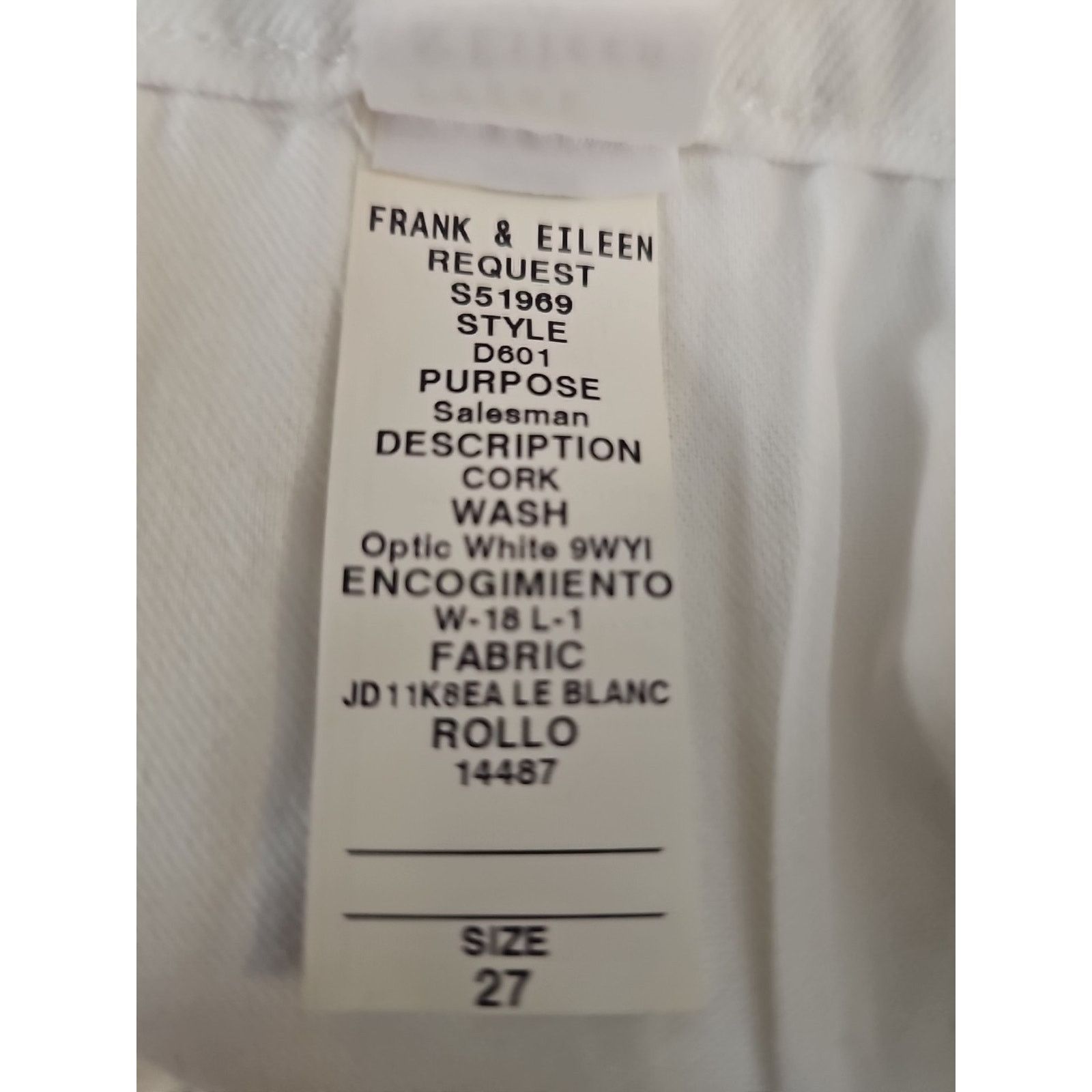 Frank & Eileen FRANK & EILEEN CORK Everyday Optic Button Fly Crop Raw Hem Size 27" / US 4 / IT 40 - 7 Thumbnail
