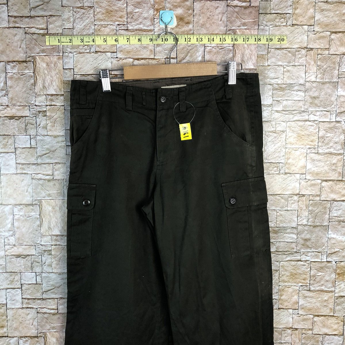 Japanese Brand Human Woman Green Cargo Multipocket Pants #A161 Size 29" - 2 Thumbnail