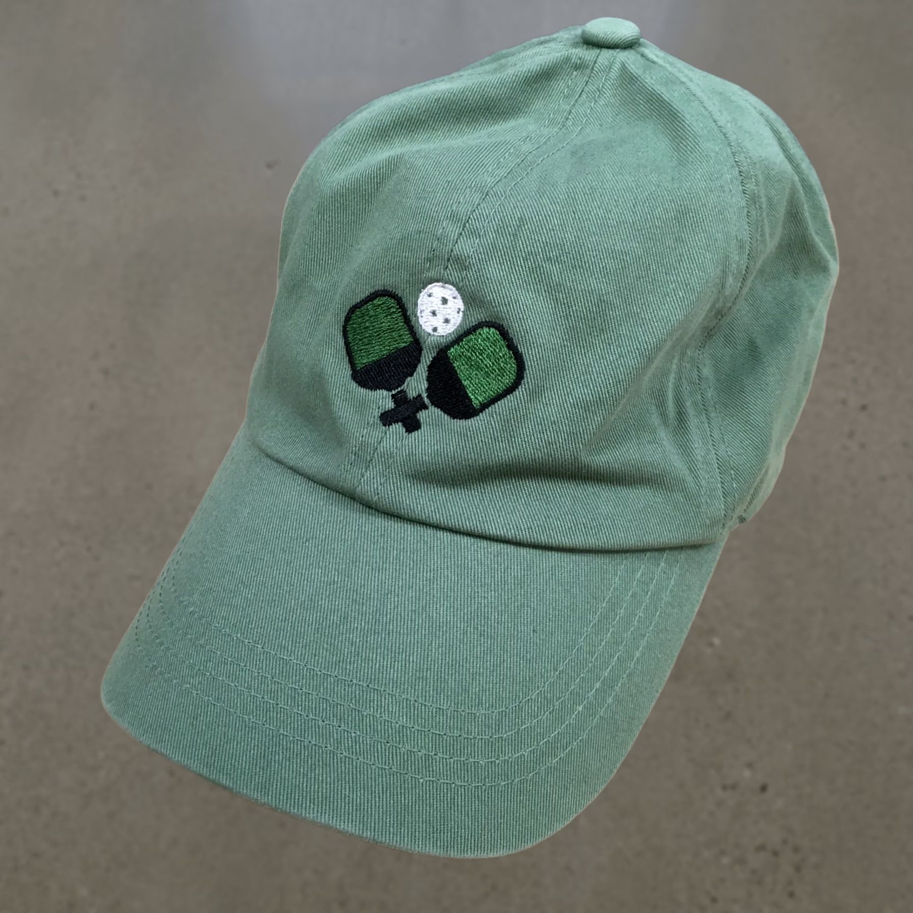 Vintage Pickleball Embroidered Baseball Cap Hat Mens One Size Green Washed Adjustable Size ONE SIZE - 1 Thumbnail