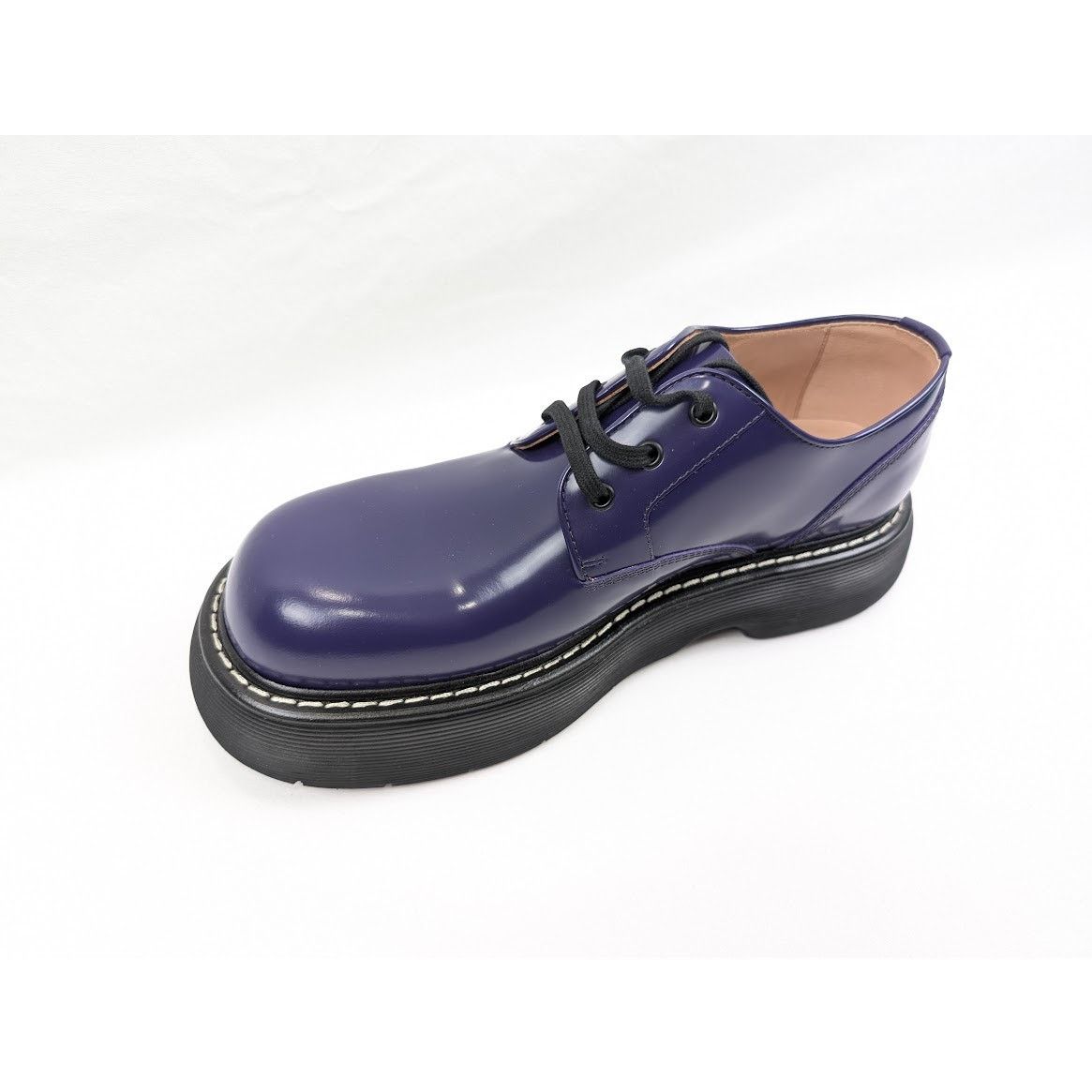 Bottega Veneta o1rshd1 Gloss Vinyl Swell Lace up Boots in Unicorn/Black Size US 11 / EU 44 - 10 Thumbnail
