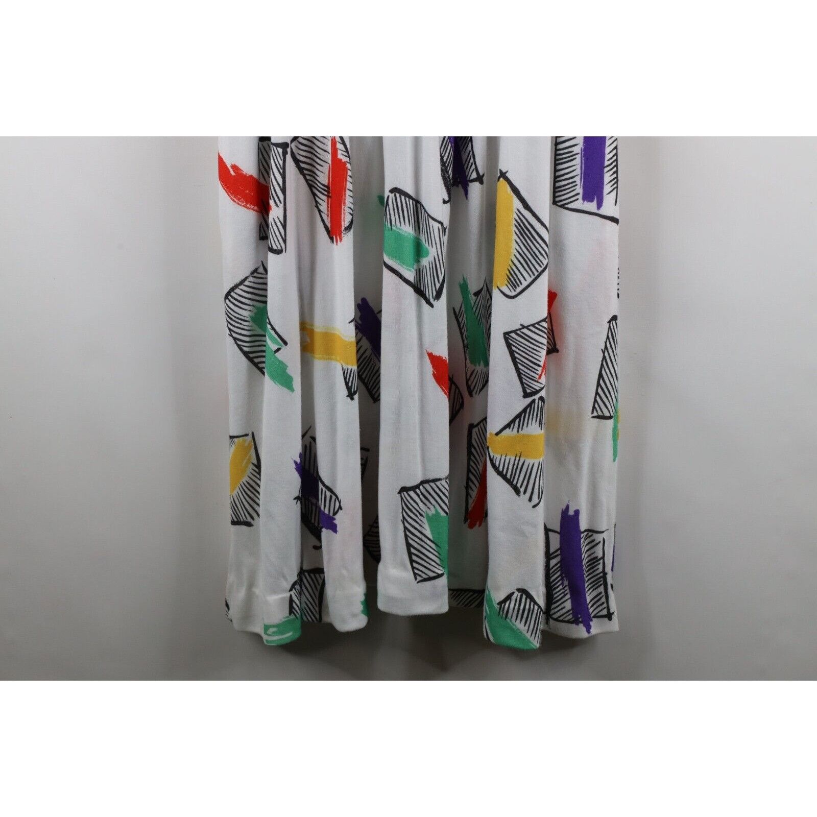 Vintage Vintage 80s Art Deco Distressed Rainbow Geometric Dress Size XXL / US 16-18 / IT 52-54 - 4 Thumbnail