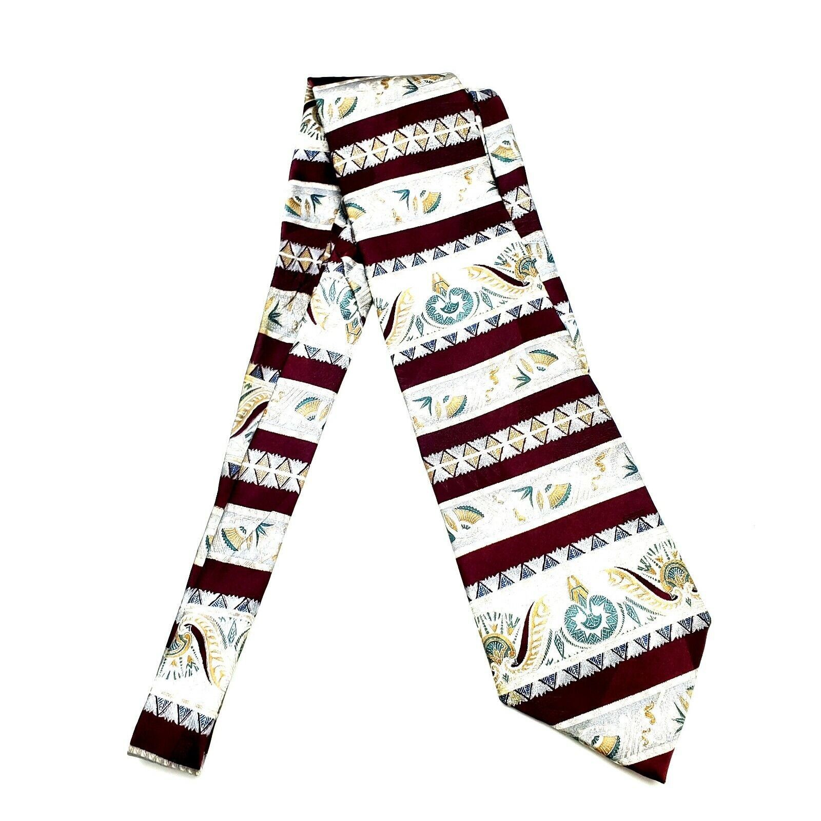 Pierre Cardin Pierre Cardin Red Silk Tie Print Wide Abstract Size ONE SIZE - 6 Thumbnail