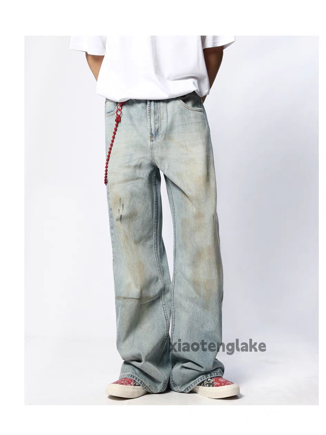 Vintage Utility washed faded loose baggy stain paint grunge jeans Size US 32 / EU 48 - 5 Thumbnail