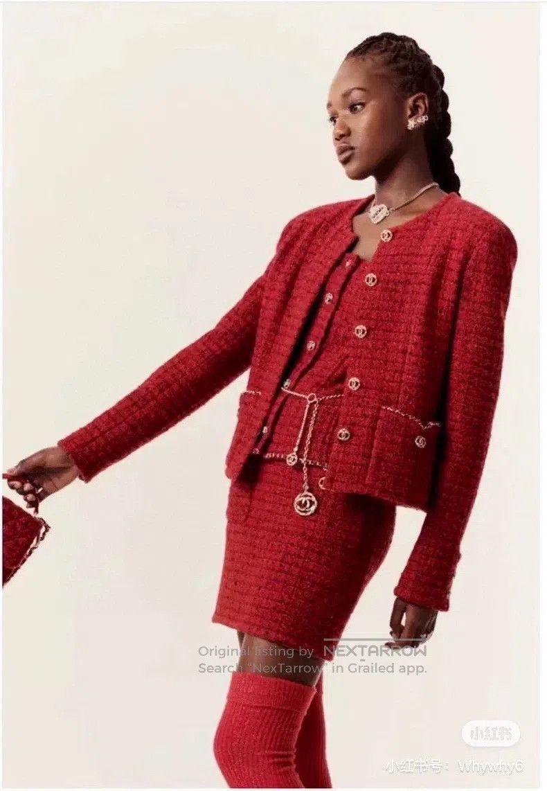 Chanel Chanel 23B red tweed skirt Size 24" / US 00 / IT 34 - 7 Thumbnail