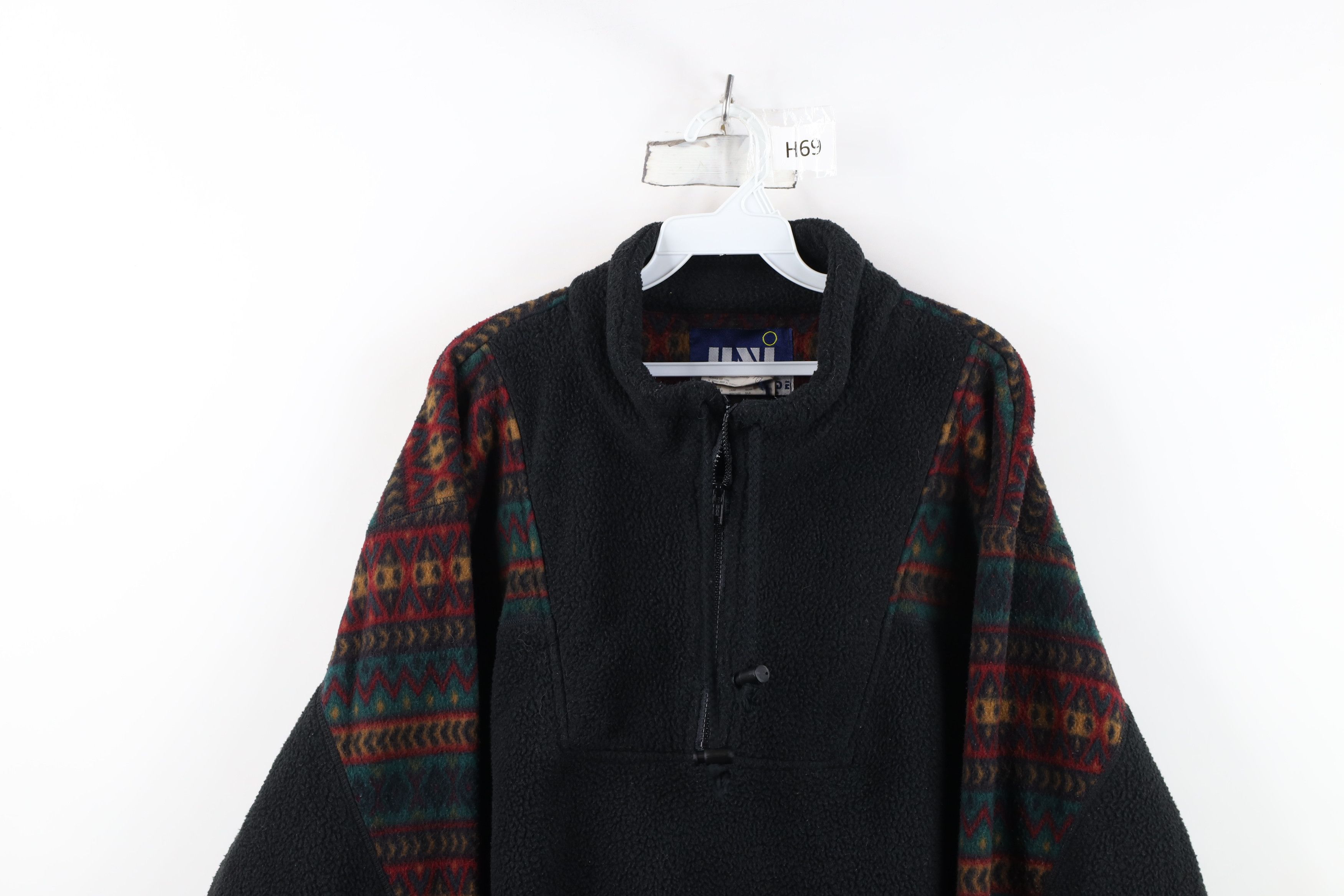 Vintage Vintage 90s Streetwear Southwestern Half Zip Fleece Sweater Size US M / EU 48-50 / 2 - 2 Thumbnail