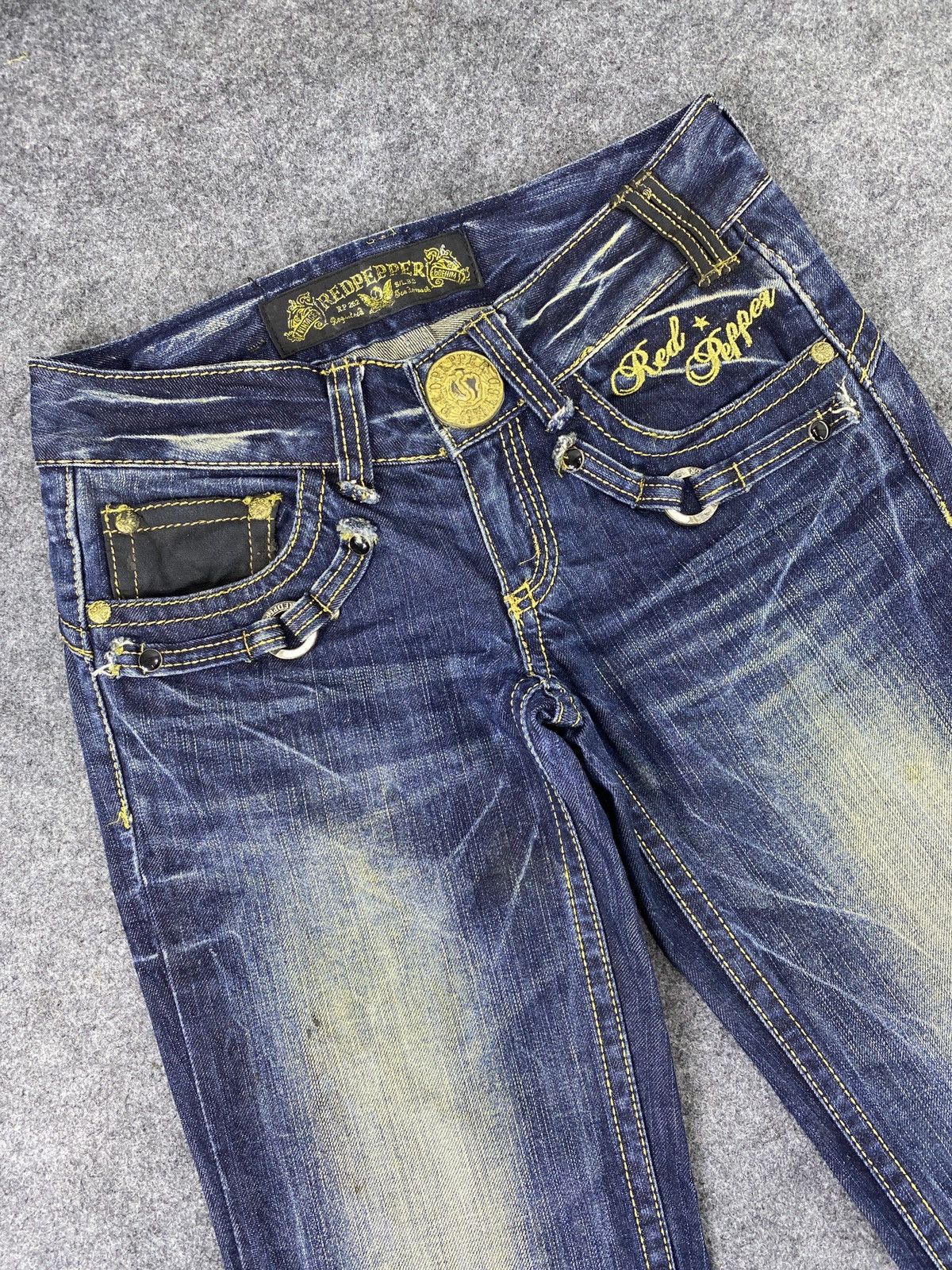 Japanese Brand Red Pepper Blue Wash Bootcut Jeans - J1053 Size 29" - 3 Thumbnail