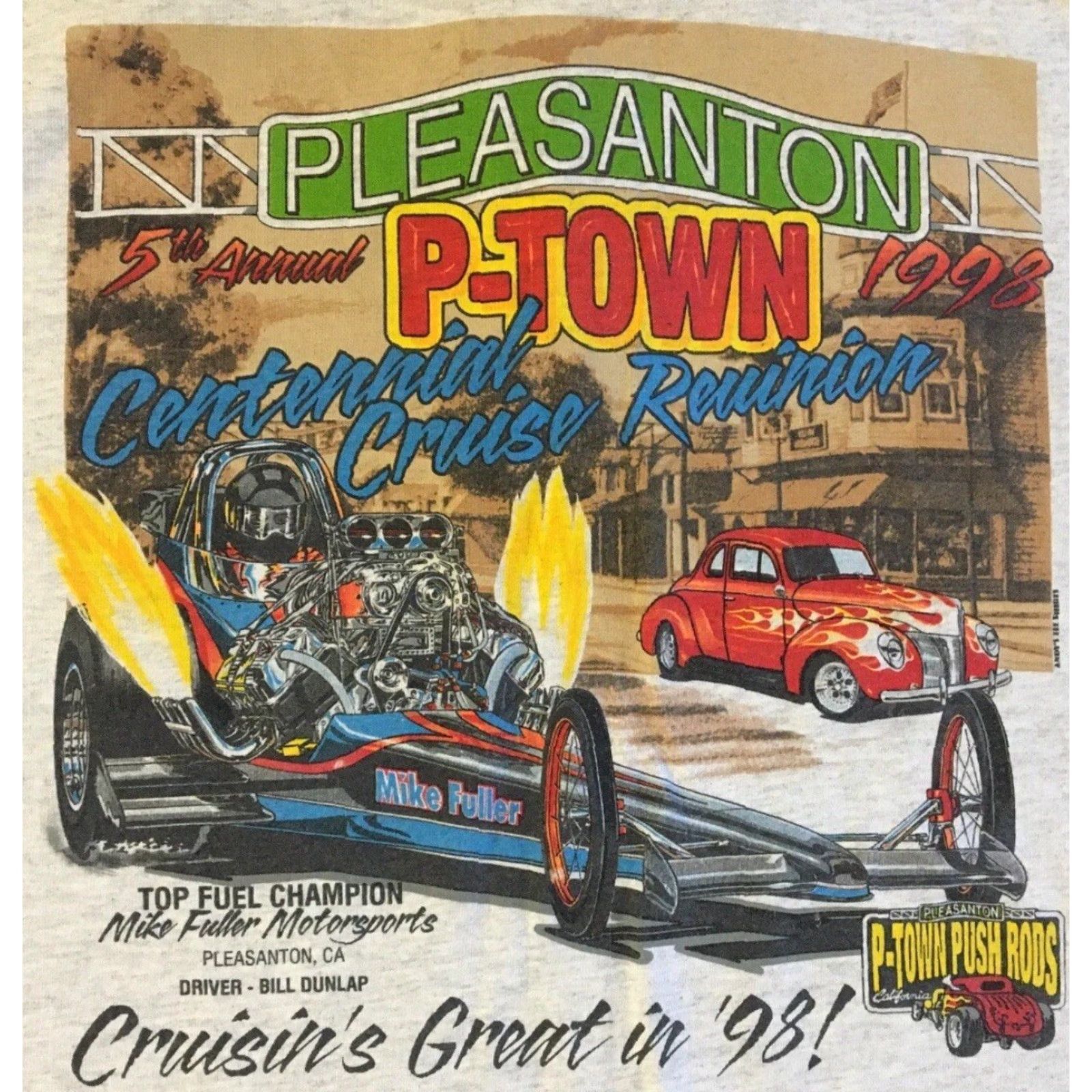 NASCAR VINTAGE Pleasanton Drag Racing Shirt XL Gray Henley 90s Grunge NASCAR Single Stitch Mens Size US XL / EU 56 / 4 - 3 Thumbnail