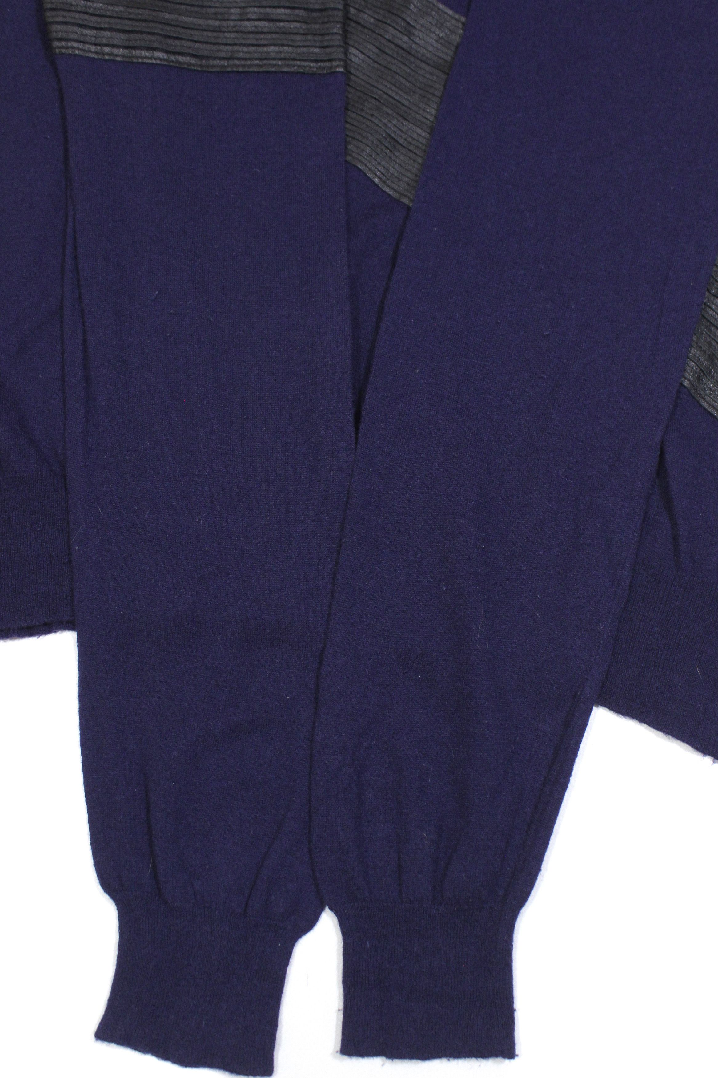 Balmain Wool Blend Leather Stripes Sweater Size US M / EU 48-50 / 2 - 6 Thumbnail