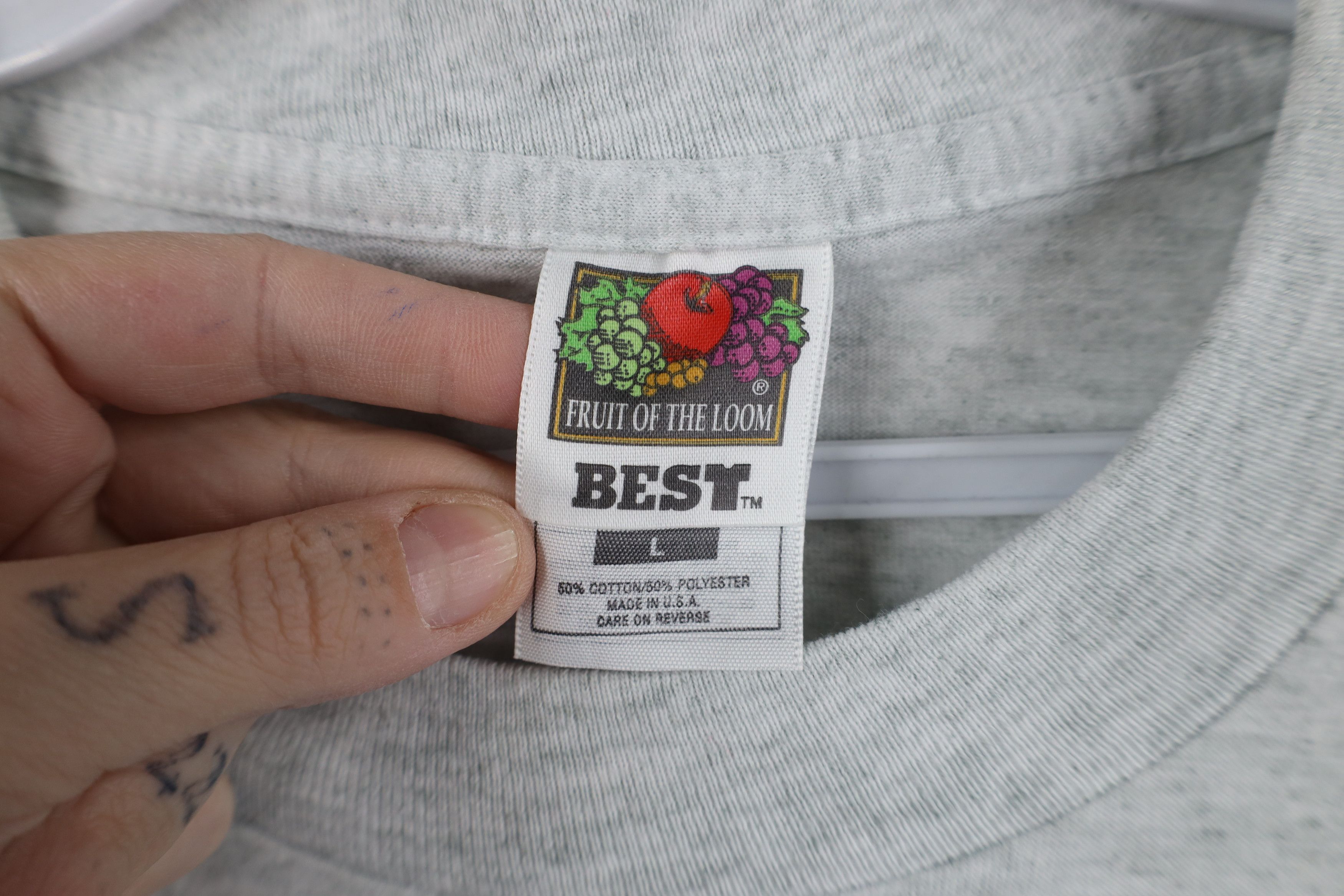 Vintage Vintage 90s Streetwear Long Sleeve T-Shirt Heather Gray USA Size US L / EU 52-54 / 3 - 6 Thumbnail