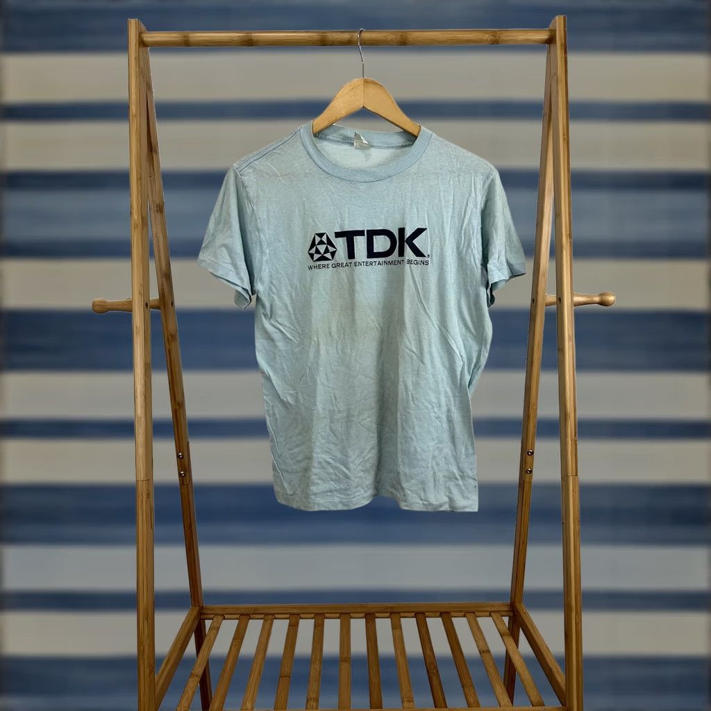 Greats VTG 80s TDK Where Great Entertainment Begins Cassette Tape Thin Ched T-Shirt L Men Short Sleeve Blue Size L Size US L / EU 52-54 / 3 - 1 Thumbnail