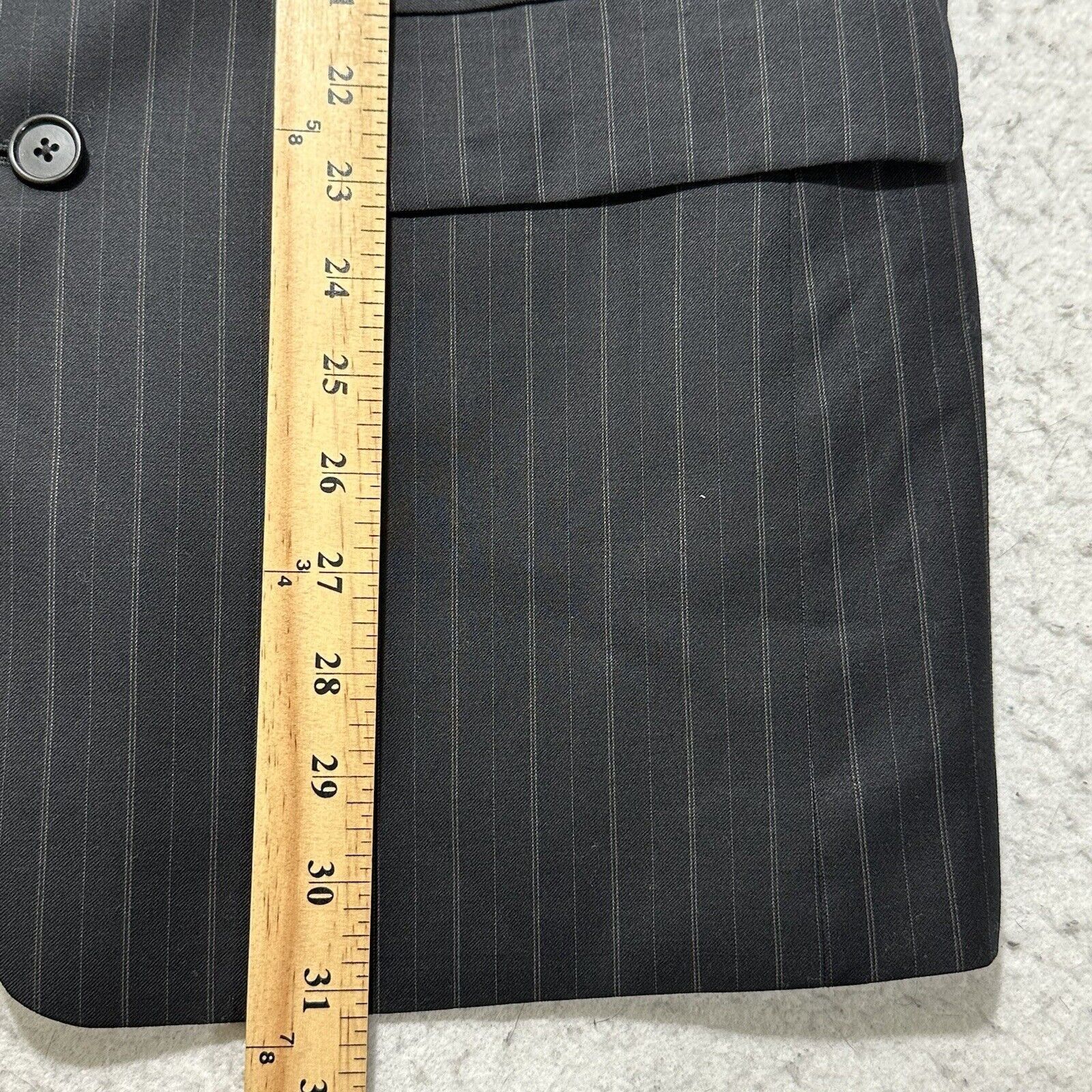 Tasso Elba Tasso Elba 38R Super 110's Wool Suit Jacket Gray Striped Size 38R - 13 Thumbnail