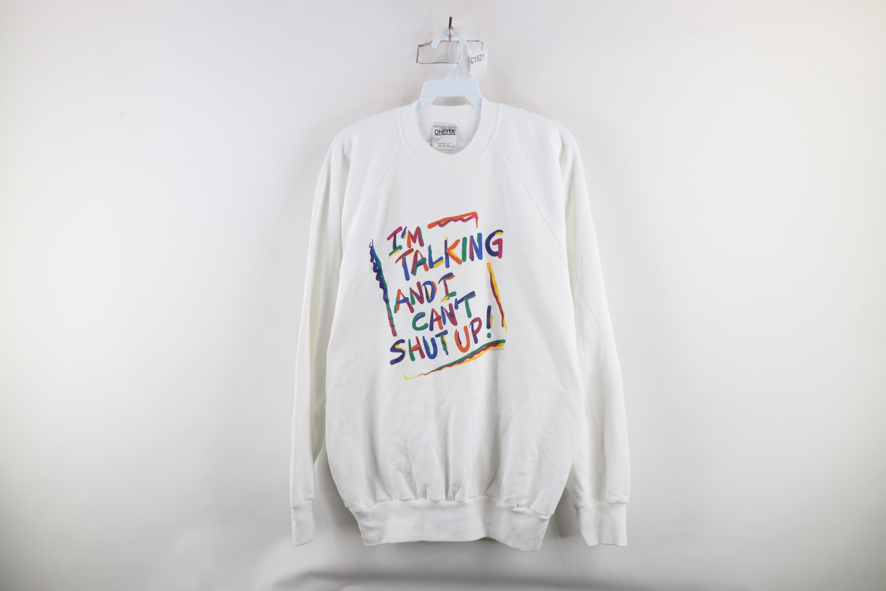Vintage Vintage 90s Streetwear and I Can't Shut Up Sweatshirt Size US XL / EU 56 / 4 - 1 Thumbnail