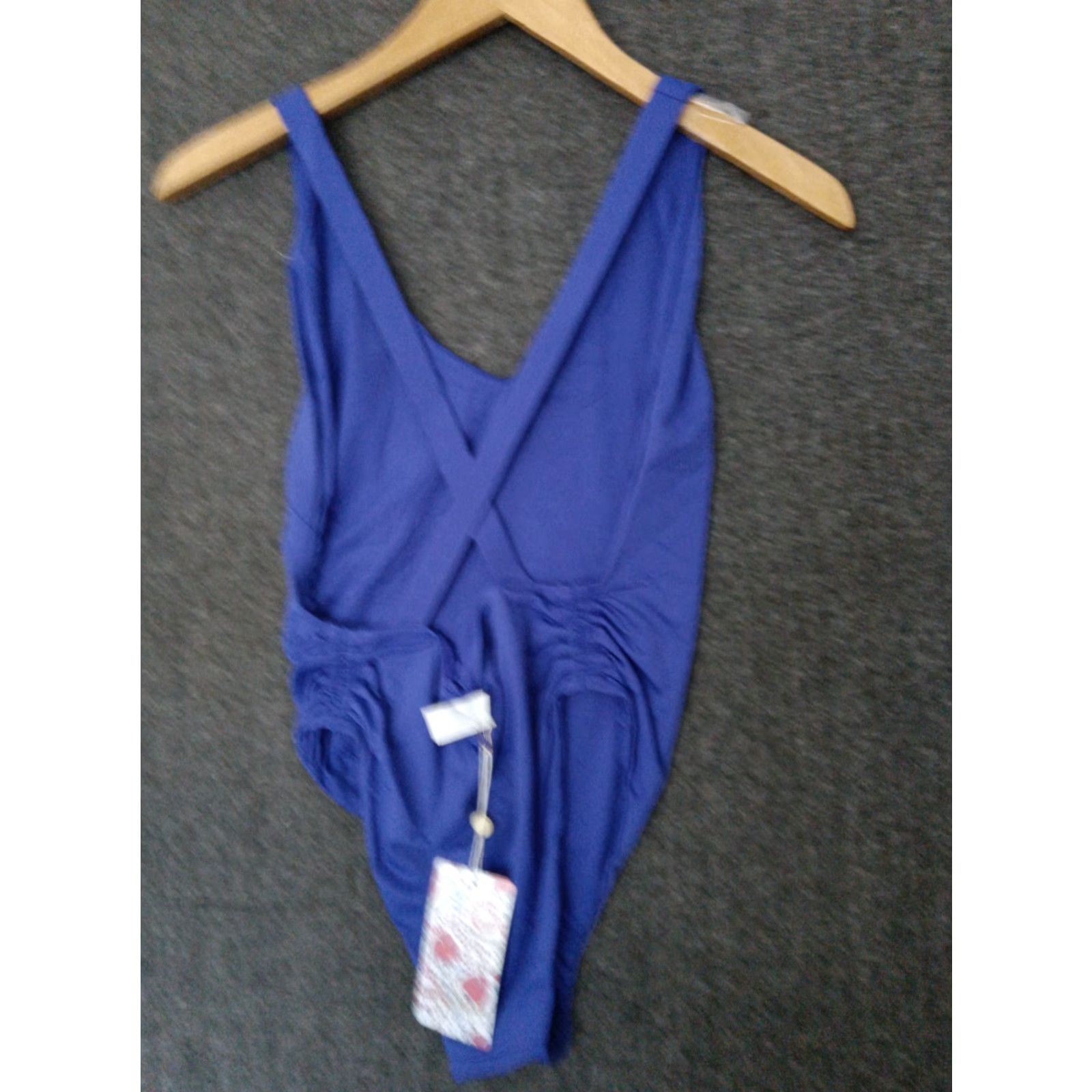 Vintage Toluca Swim One Piece Cross Back Blue Wide Strap Swimsuit S - Toluca - Women - One Piece - Blue - Swim - Beach - Fashion - Sexy - Vintage No Size S / US 4 / IT 40 - 2 Thumbnail