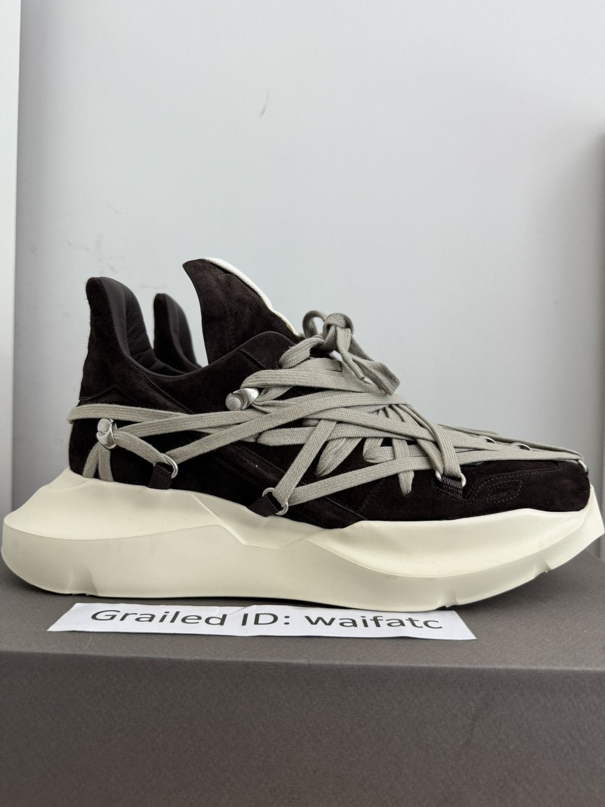Rick Owens RICK OWENS HOLLYWOOD SUEDE MEGA LACE MAXIMAL GETH RUNNERS Size US 10 / EU 43 - 3 Thumbnail