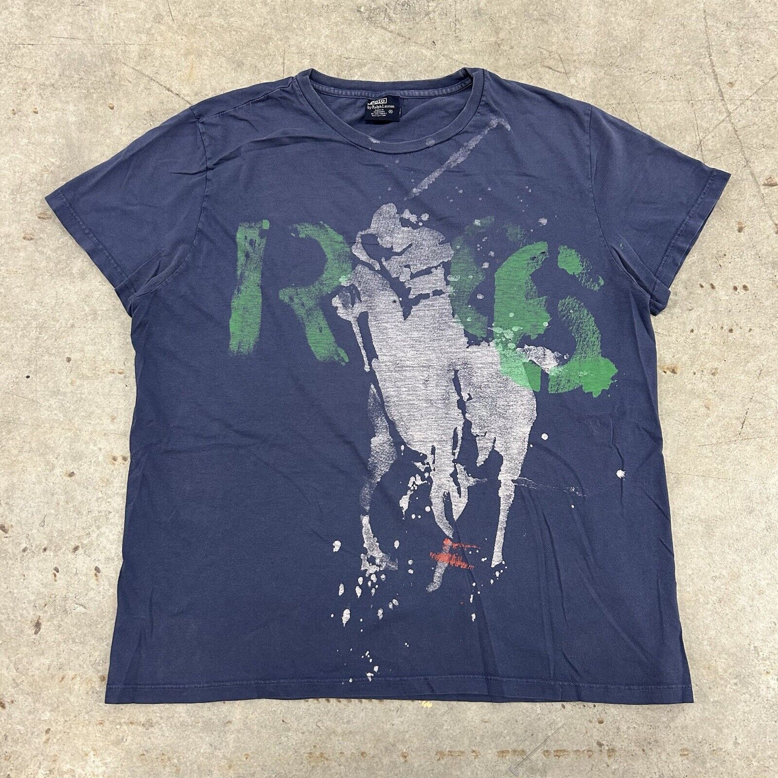 Ralph Lauren Vintage 90s Polo Ralph Lauren Big Pony Graphic Blue T Shirt Size US M / EU 48-50 / 2 - 1 Thumbnail