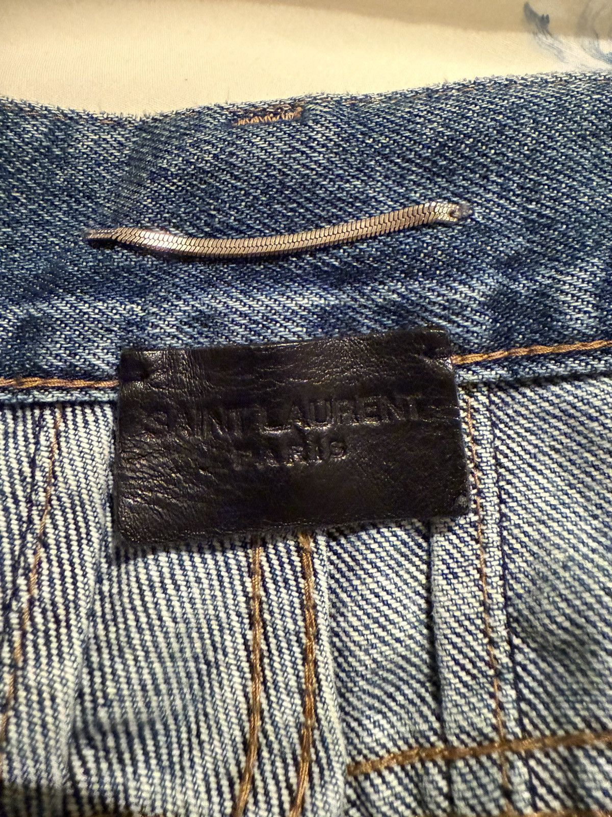 Saint Laurent Paris SS16 Saint Laurent D10 knee rip jeans Hedi 33 grail slim Size US 33 - 22 Thumbnail