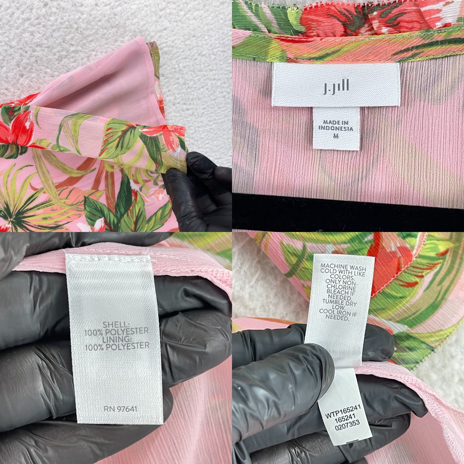 J. Jill J. Jill Pink Tropical Print Tunic Shirt Womens Medium Bell 3/4 Sleeve Pullover Size M / US 6-8 / IT 42-44 - 8 Thumbnail