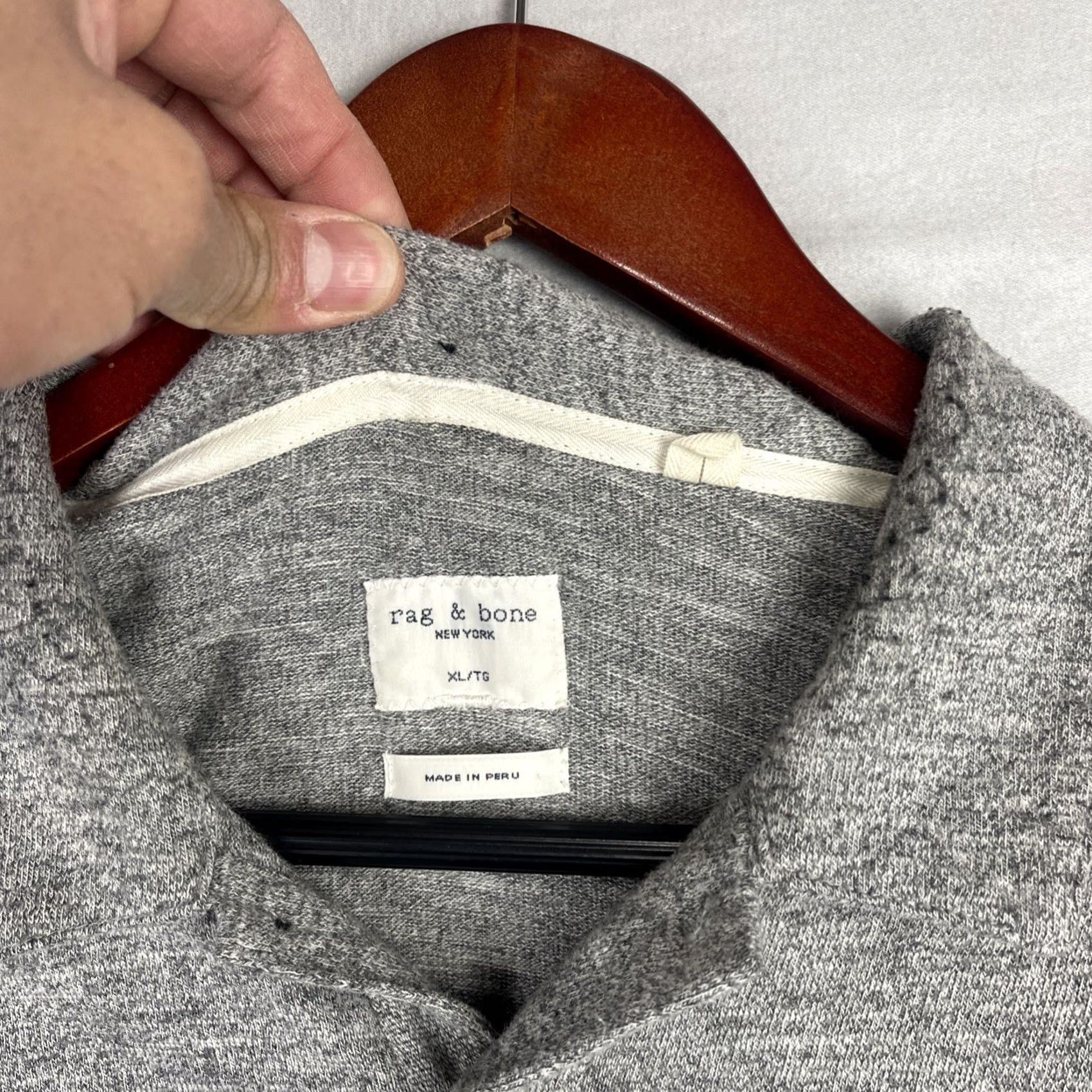 Rag & Bone Rag & Bone Polo Shirt Mens XL Gray Short Sleeve Collared Button Heather Polo Shirt Mens XL Gray Heather Size US XL / EU 56 / 4 - 7 Thumbnail
