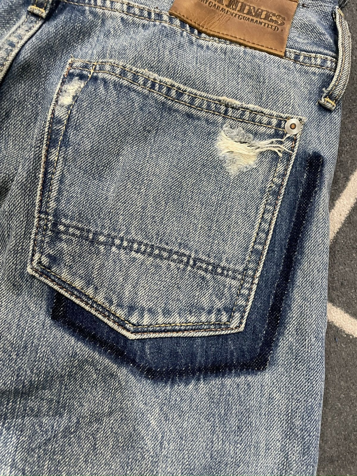 If Six Was Nine GOA Nimes Selvedge Destroyed Rockers Jeans Size US 28 / EU 44 - 17 Thumbnail