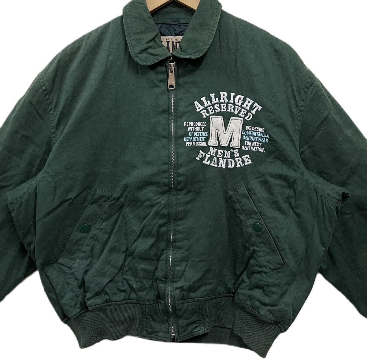 Japanese Brand Vintage 80s Mens Flandre Bomber Jacket Zipper Size US M / EU 48-50 / 2 - 3 Thumbnail