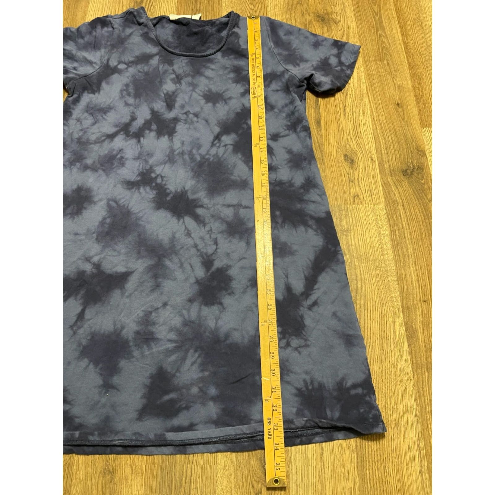 Vintage D & Co. Shirt Dress Women Medium Petite Blue Tie-Dye Casual Knee Length 90s? (no decade given) Size M / US 6-8 / IT 42-44 - 5 Thumbnail