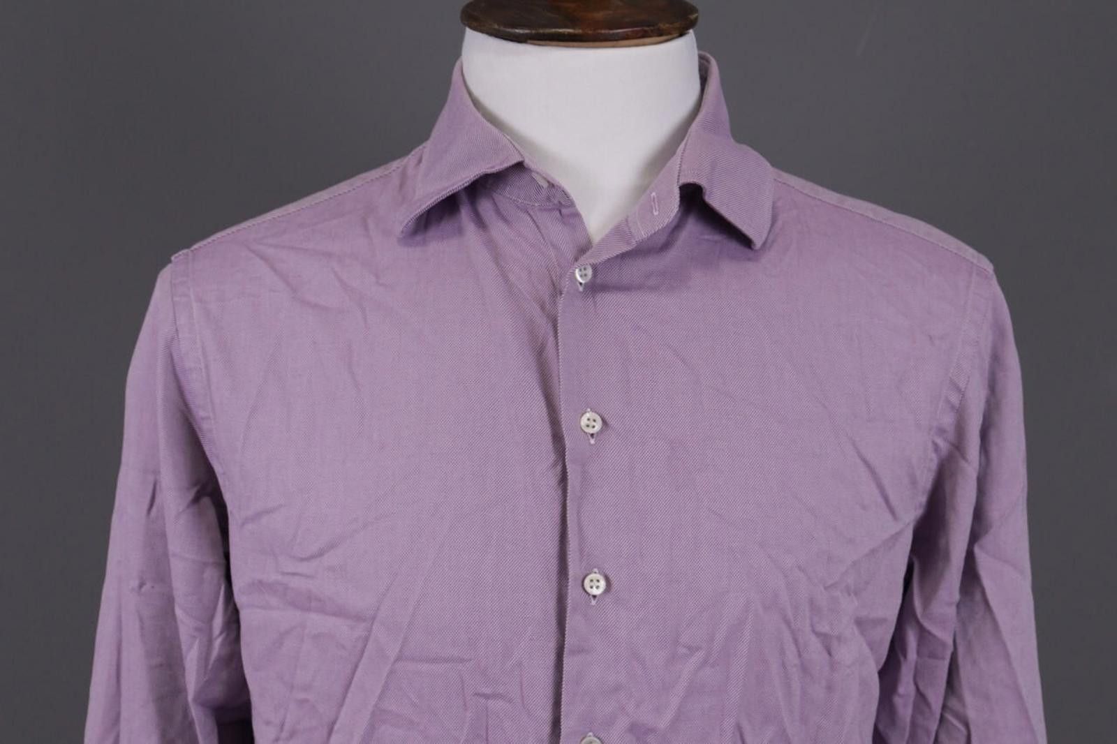 Giorgio Armani Giorgio Armani Purple Pinstripe Shirt Size 39 / 15 1/2 Size US M / EU 48-50 / 2 - 4 Thumbnail