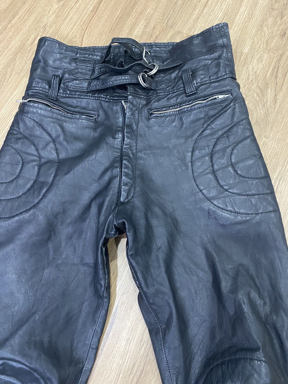 Vintage Vintage bikers leather pants Size US 30 / EU 46 - 2 Thumbnail
