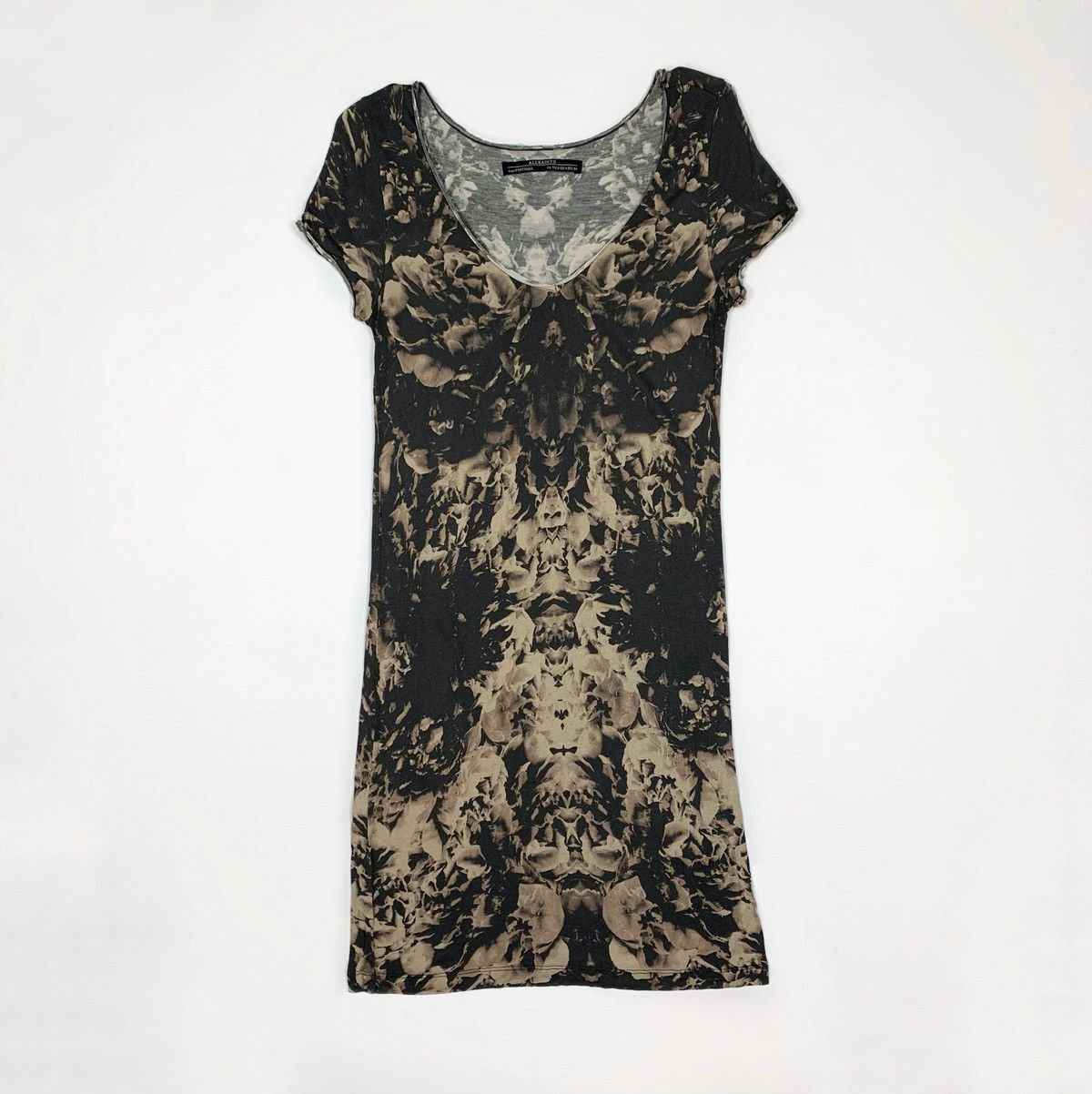Allsaints × Designer Allsaints Dress Viscose Short Sleeve Floral Size S / US 4 / IT 40 - 1 Thumbnail