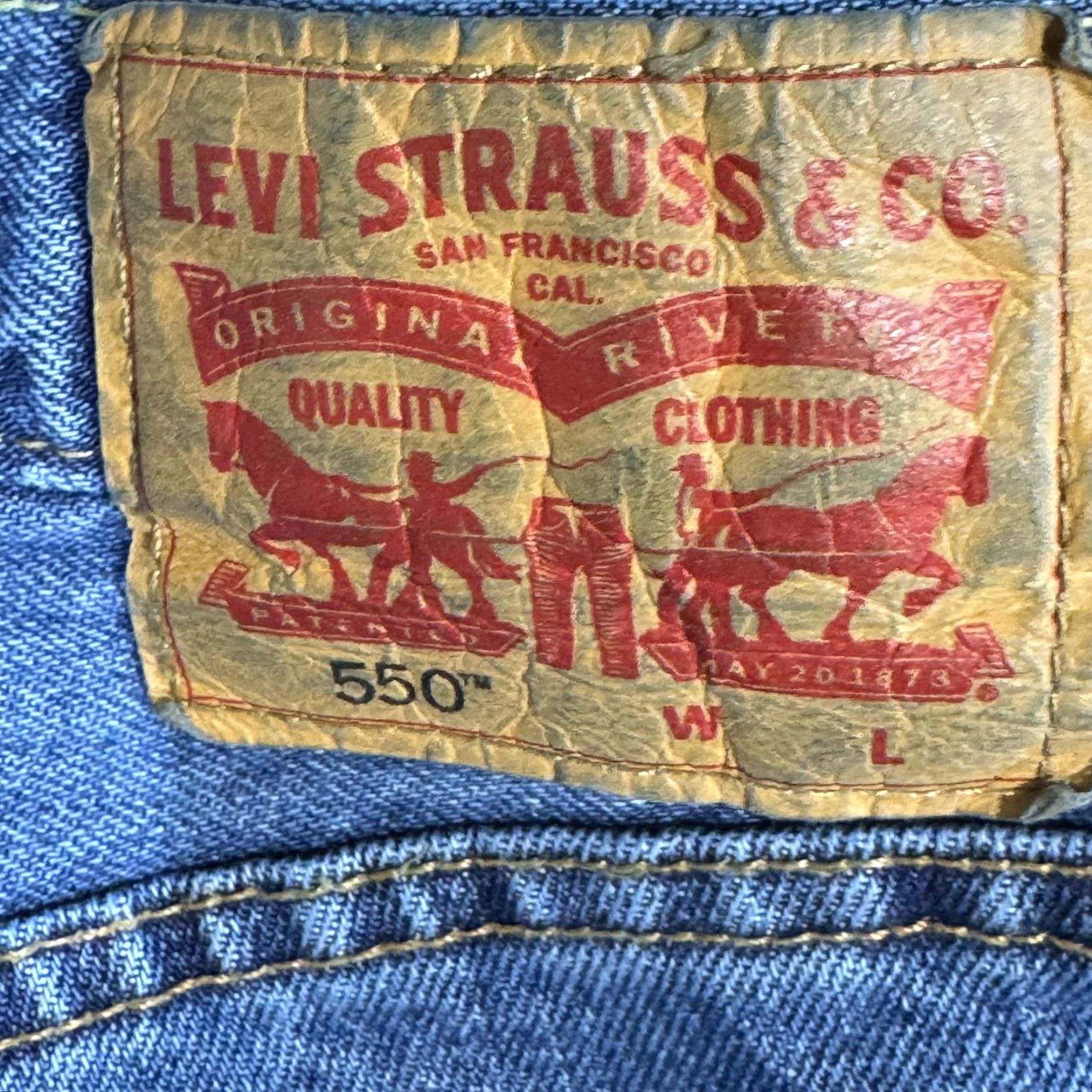 Levi's Levi's Jeans 550 Mens 48x29 Relaxed Tapered Leg Denim Medium Wash Blue Size US 32 / EU 48 - 3 Thumbnail