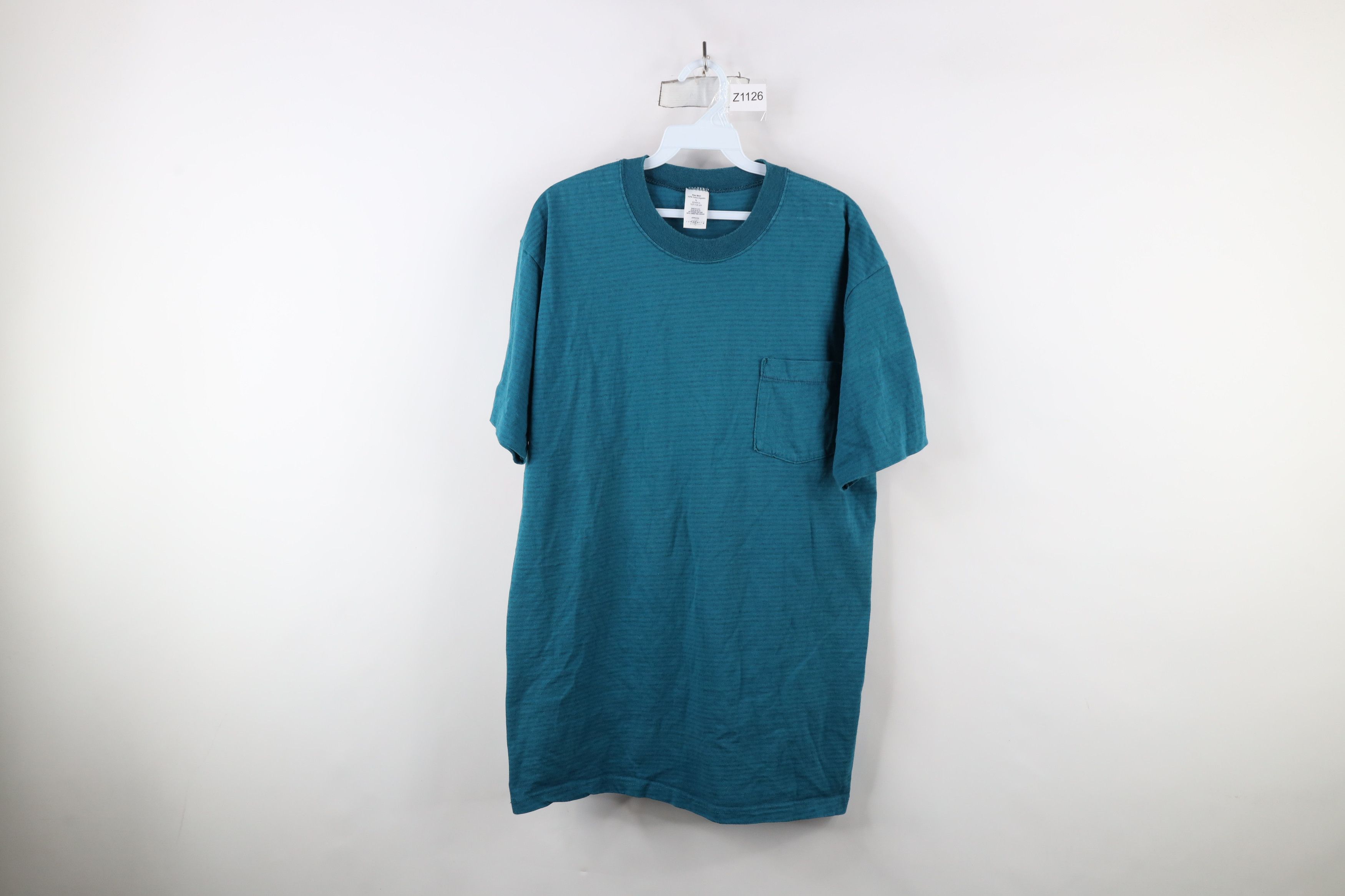 Vintage Vintage 90s Streetwear Striped Pocket T-Shirt Cotton USA Size US L / EU 52-54 / 3 - 1 Thumbnail