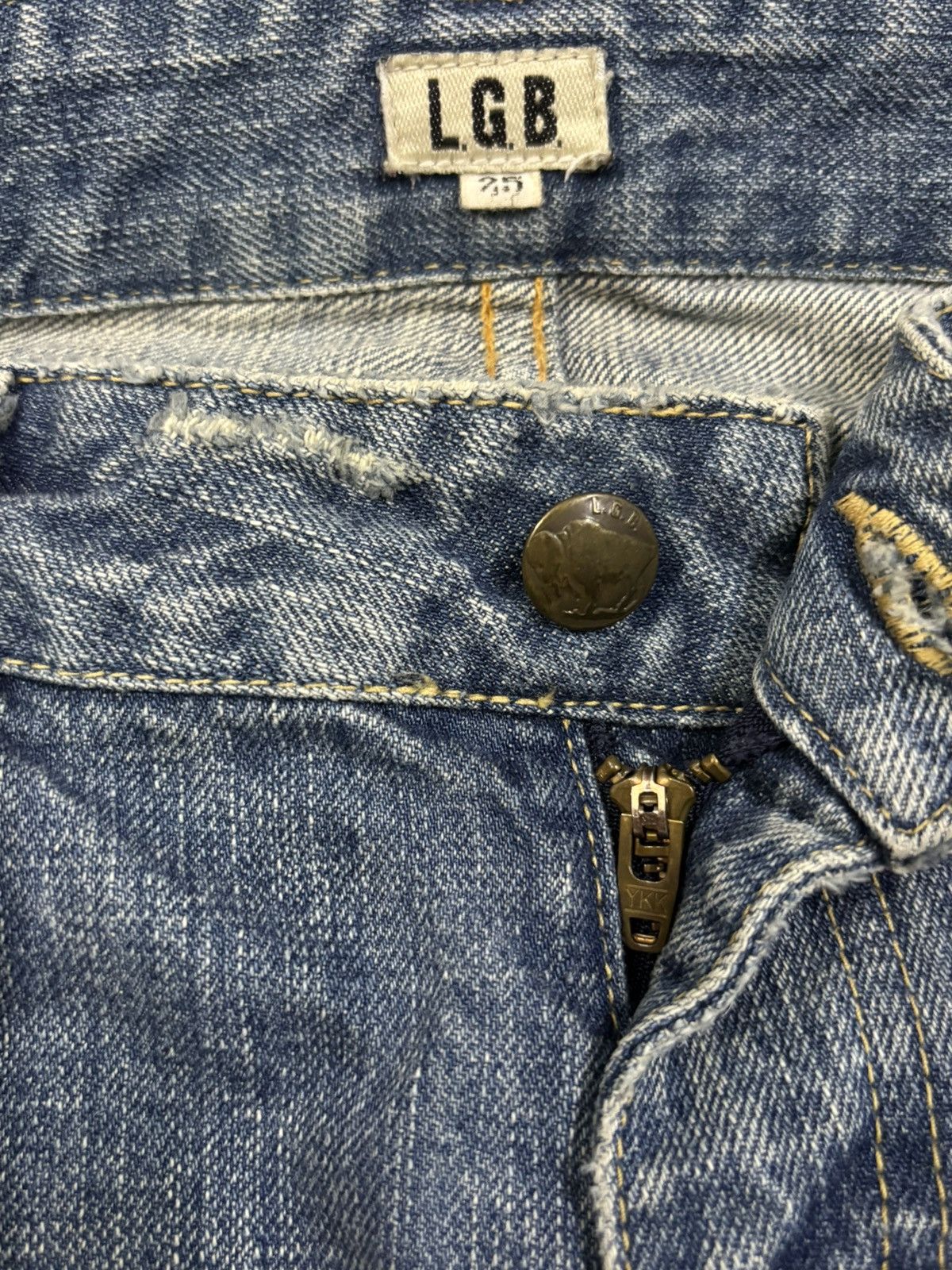 Le Grande Bleu (L.G.B.) Le Grande Bleu L.G.B. Wolfcut Flare Distressed Jeans Size US 29 - 4 Thumbnail