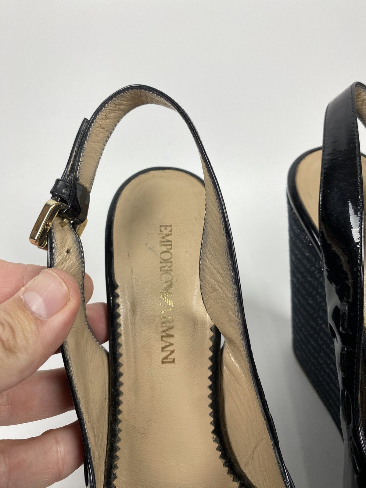 Emporio Armani Emporio Armani Platform Sandals Patent Leather size 39.5 Size US 9.5 / IT 39.5 - 6 Thumbnail