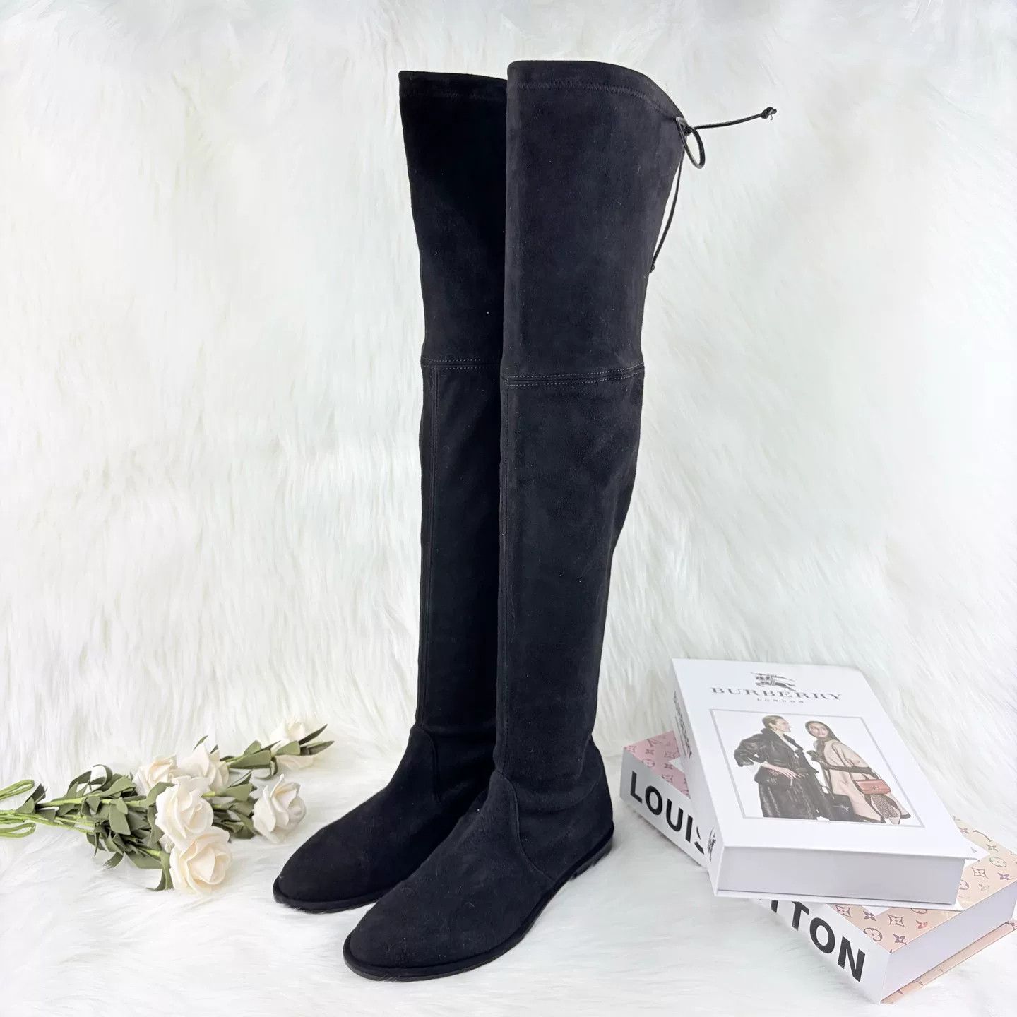 Stuart Weitzman Stuart Weitzman Black Suede Over-Knee Boots Size US 5.5 / IT 35.5 - 1 Thumbnail