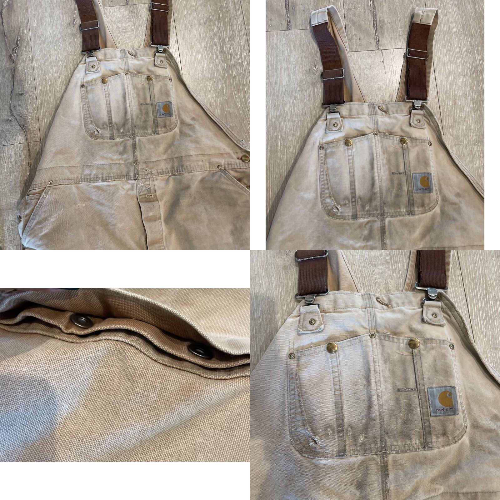 Carhartt VTG Carhartt Overalls Duck Work Unlined Distressed 48x27.5 Tan Men Size 48 Double Knee Carpenter 10" Leg Mens Size US 32 / EU 48 - 8 Thumbnail