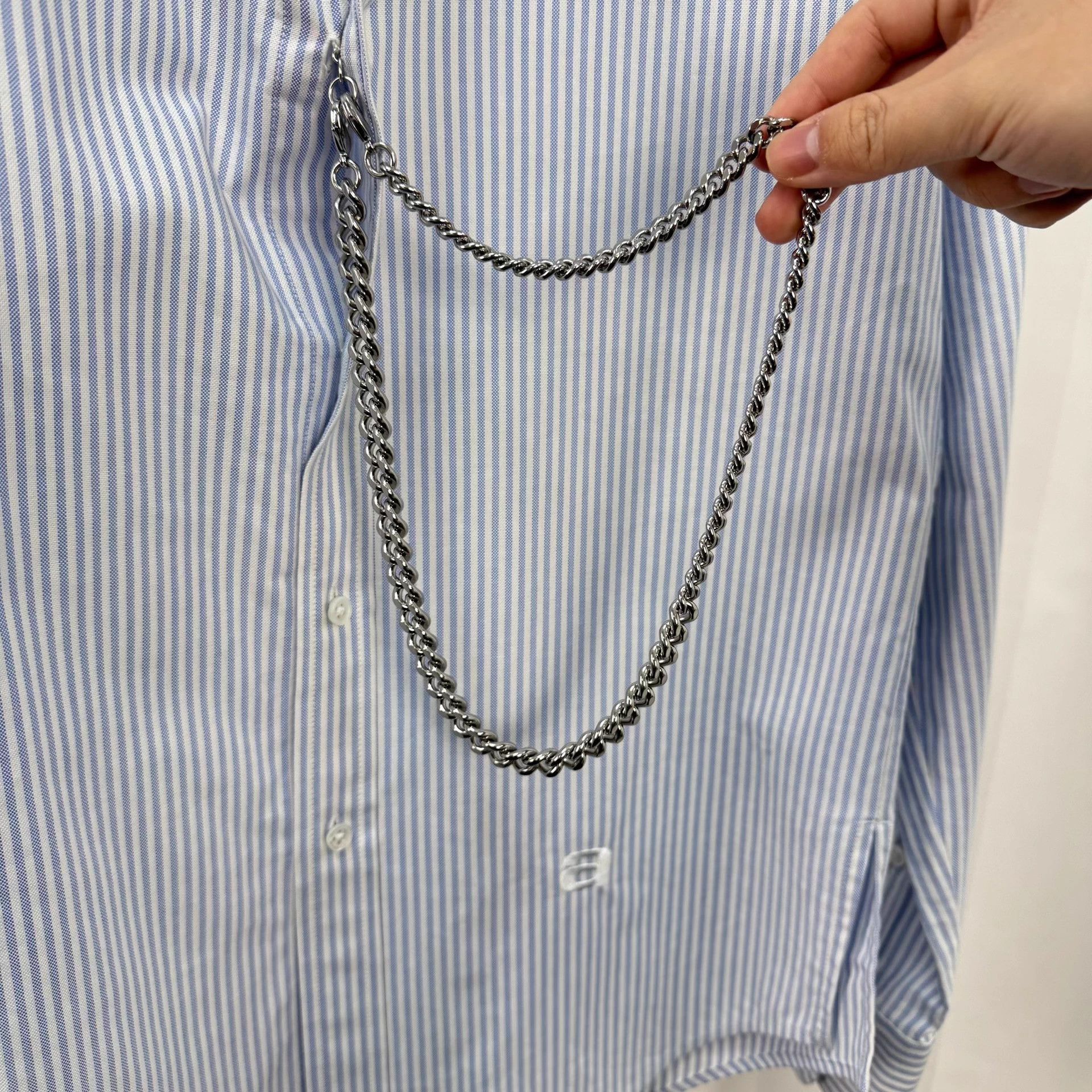 Alexander McQueen Alexander Wang chain embroidery stripe shirt S Size S / US 4 / IT 40 - 5 Thumbnail