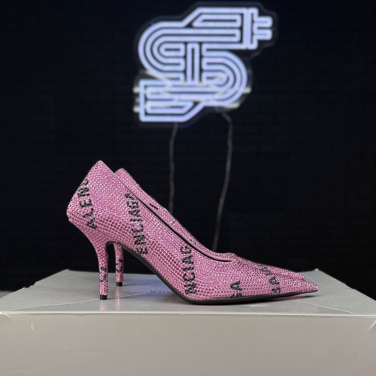 Balenciaga Balenciaga All Over M80 Strass Gem Logo Heels Size US 6 / IT 36 - 2 Thumbnail