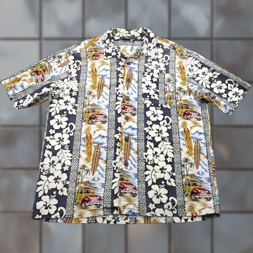 Vintage VINTAGE Reebesse Hawaiian Shirt Mens XL Floral Surf Woody Button-Up Casual Camp Shirt Size US XL / EU 56 / 4 - 1 Thumbnail