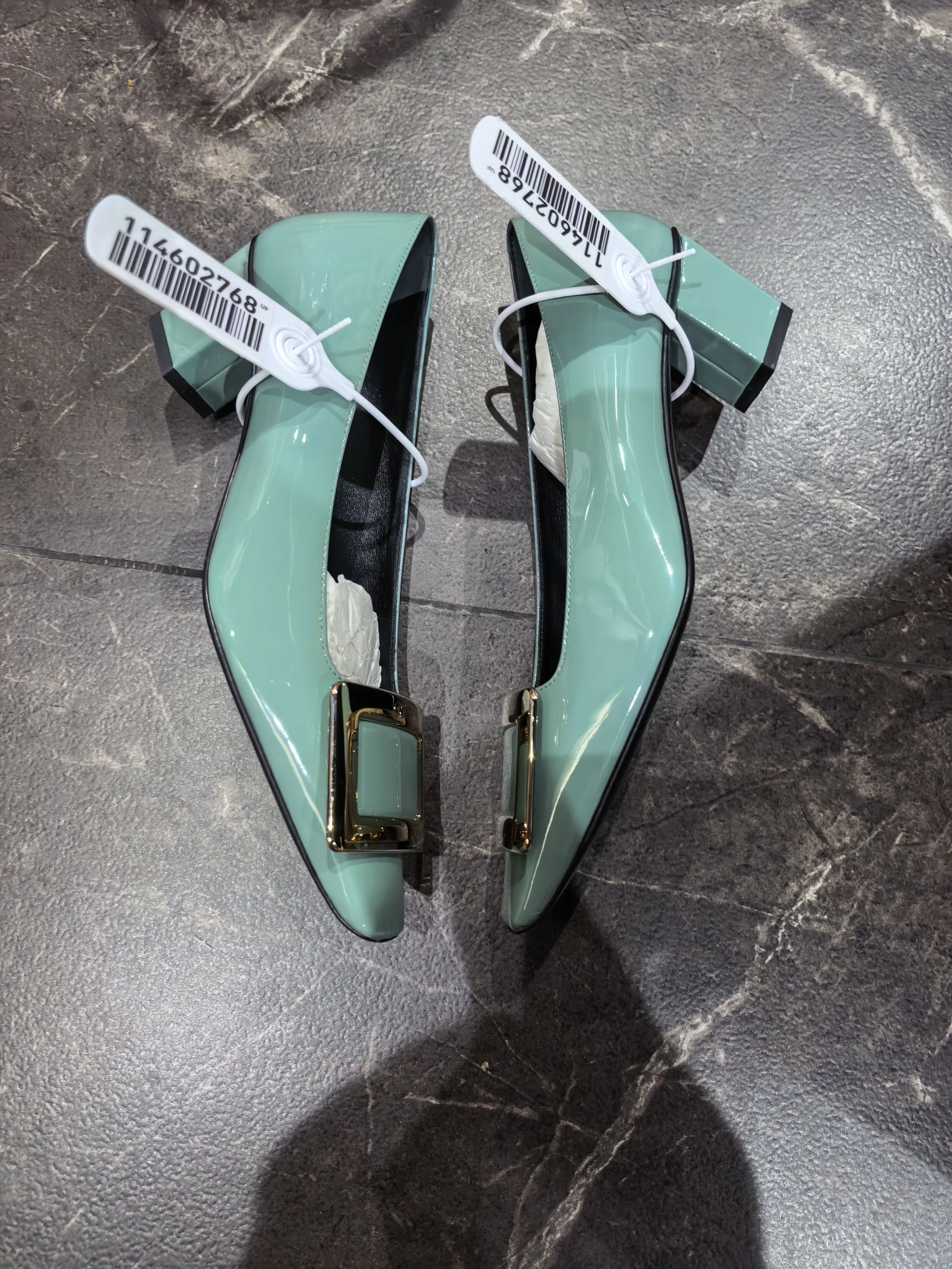 Roger Vivier RV New Square Buckle Patent Leather Heels 34 Size US 4 / IT 34 - 2 Thumbnail