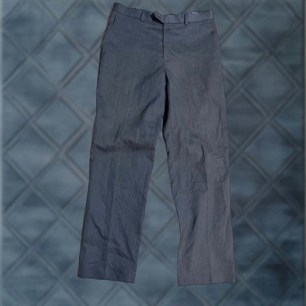 Michael Kors Michael Kors Dress Pants Men's Navy Straight Leg Flat Front 33x32 Stretch Pockets Button Regular Regular Mens Pants Blue Size US 33 - 1 Thumbnail