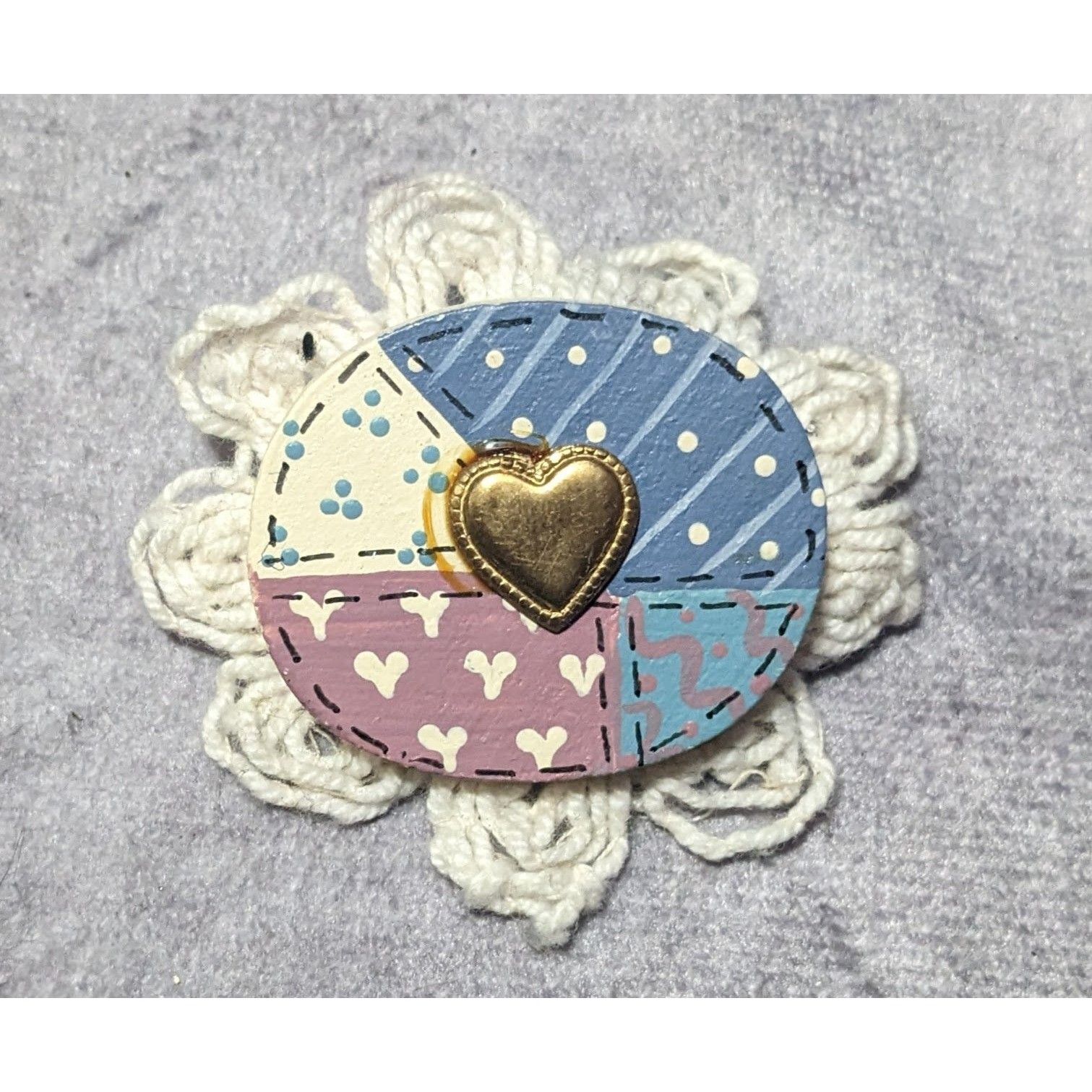 Other Handmade Coquette Cottagecore Patchwork And Lace Brooch Size ONE SIZE - 4 Thumbnail