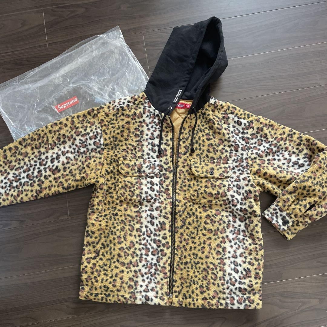Supreme Supreme Fleece Zip Up Hooded Shirt 'Brown Leopard' F/W 2023 Size US L / EU 52-54 / 3 - 3 Thumbnail
