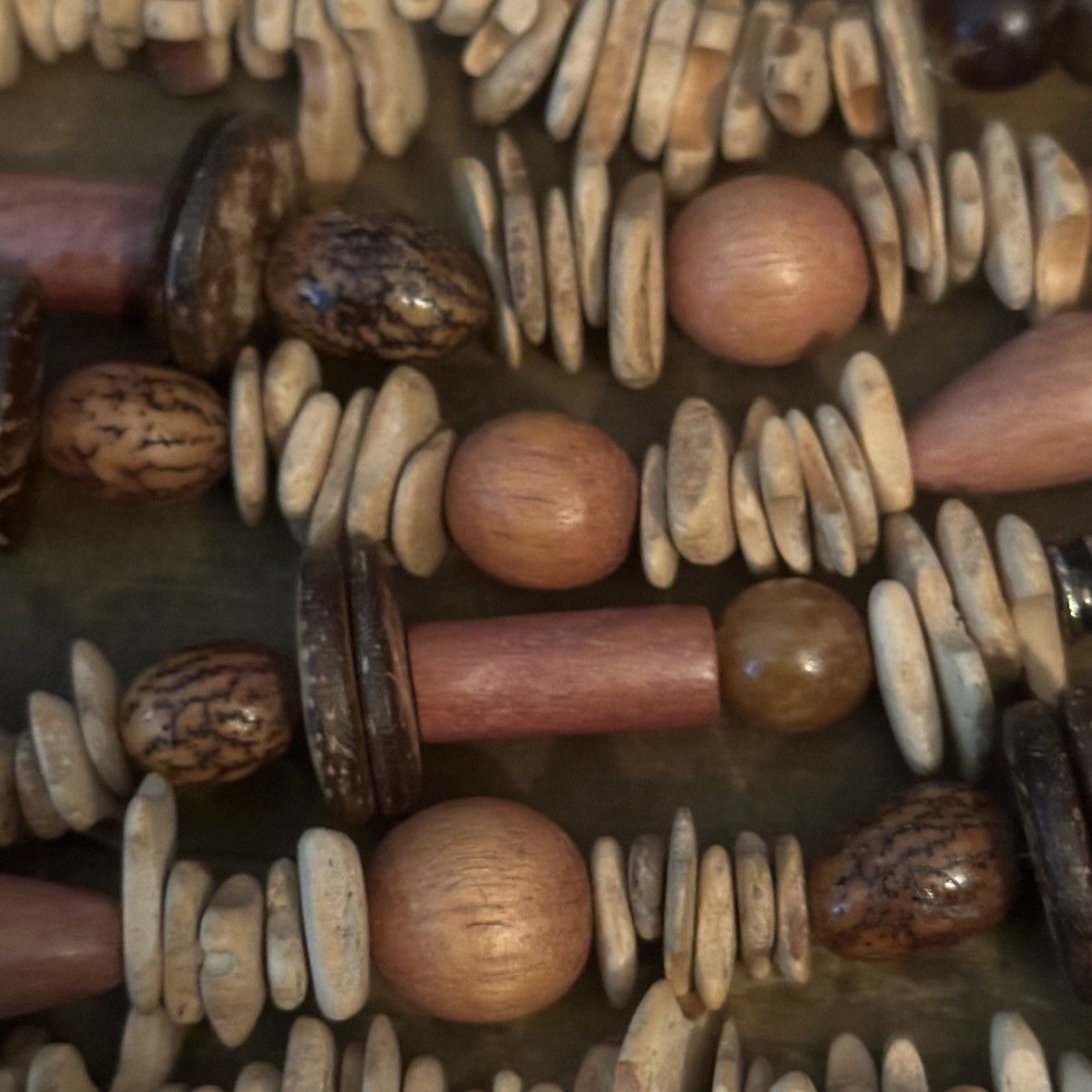 Vintage Vintage tribal coconut shell and wood bead long necklace Size ONE SIZE - 3 Thumbnail