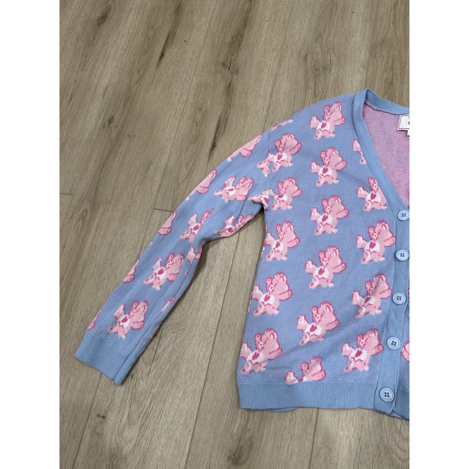 Vintage VINTAGE Care Bears ModCloth Cardigan Sweater Blue V-Neck Women S Cardigan Size S Size S / US 4 / IT 40 - 4 Thumbnail
