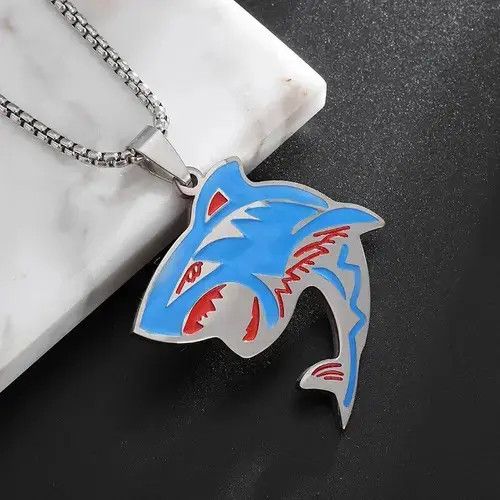 Japanese Brand Gothic Blue Shark Necklace Size ONE SIZE - 3 Thumbnail