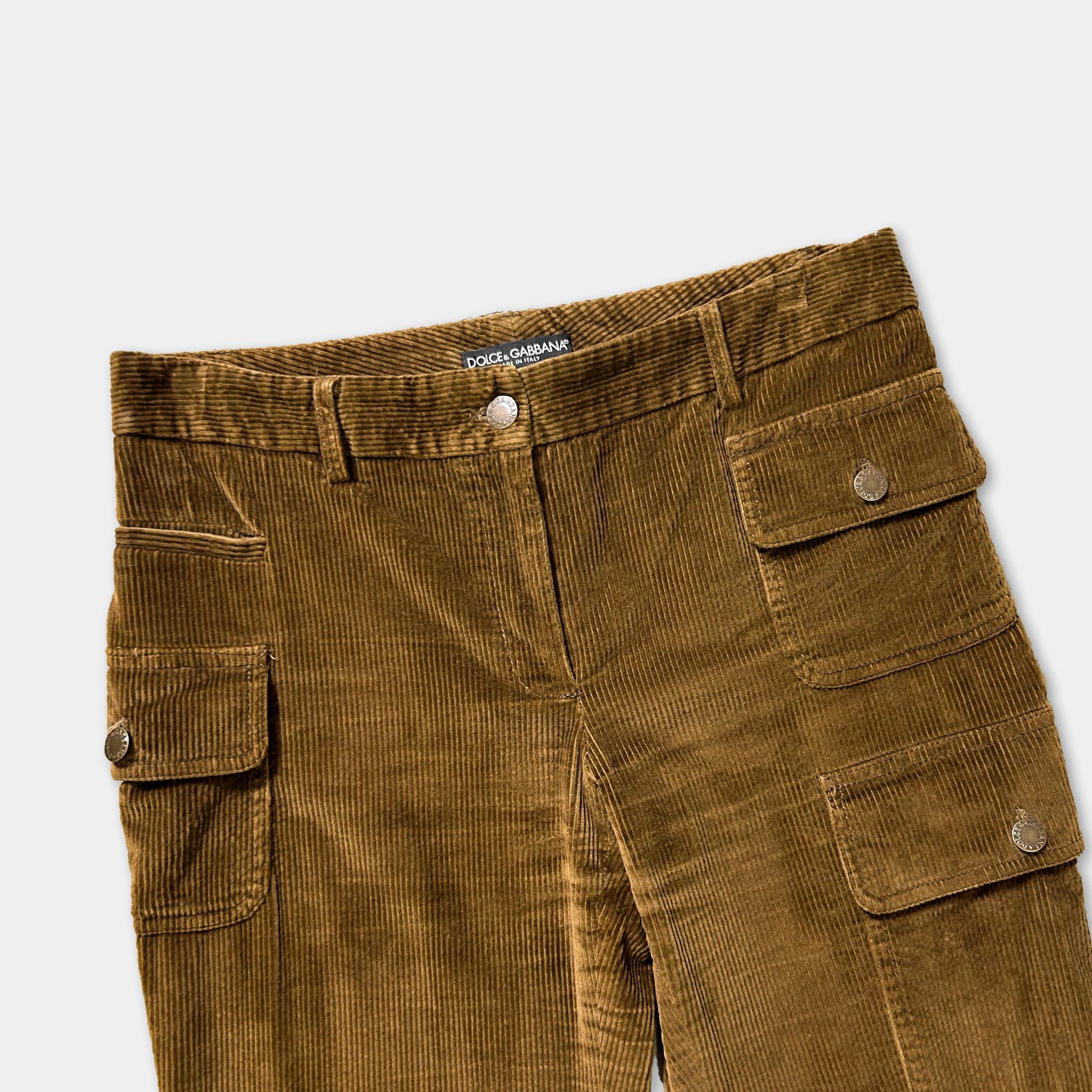 Dolce & Gabbana Dolce & Gabbana Brown Corduroy Cargo Pants Size US 32 / EU 48 - 2 Thumbnail