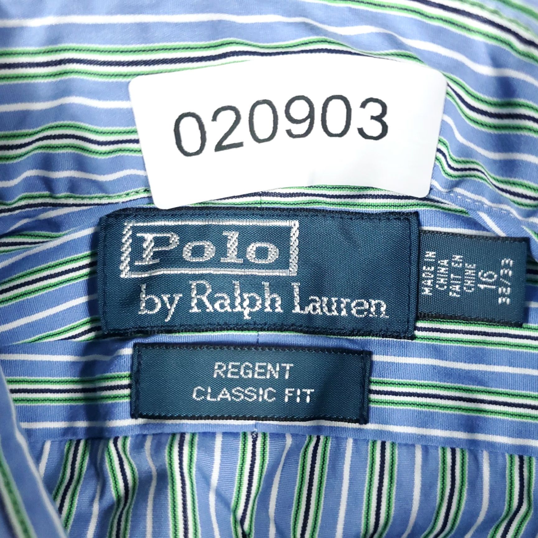 Ralph Lauren Ralph Lauren Shirt Dress Shirt Blue Striped Regent Button-Up Long Sleeve 16 Men Regular Size 16 Blue Classic Preppy Mens Size 42R - 6 Thumbnail