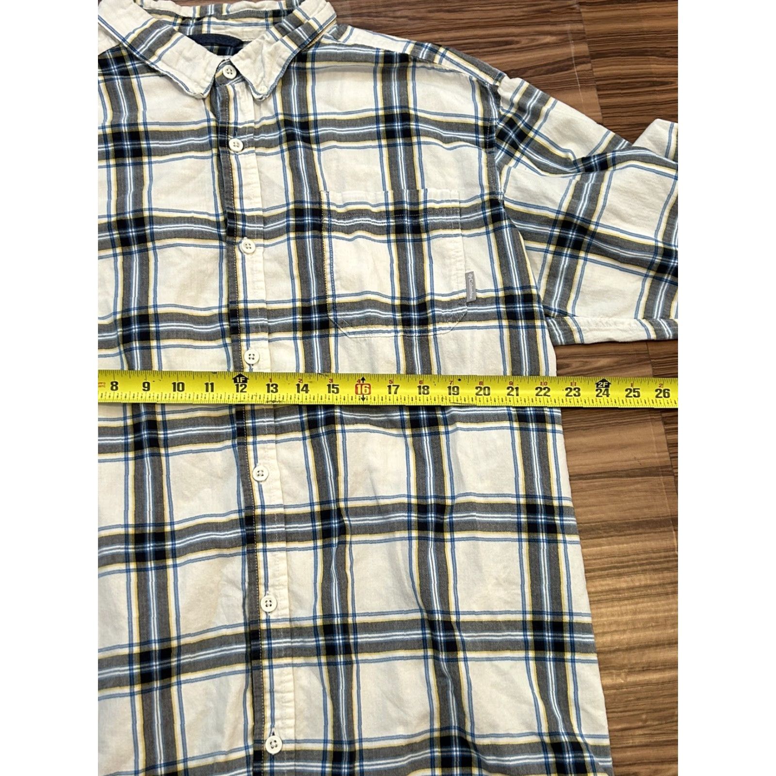 Vintage Columbia Mens Flannel White Blue Yellow 2XL XXL Size US XXL / EU 58 / 5 - 3 Thumbnail