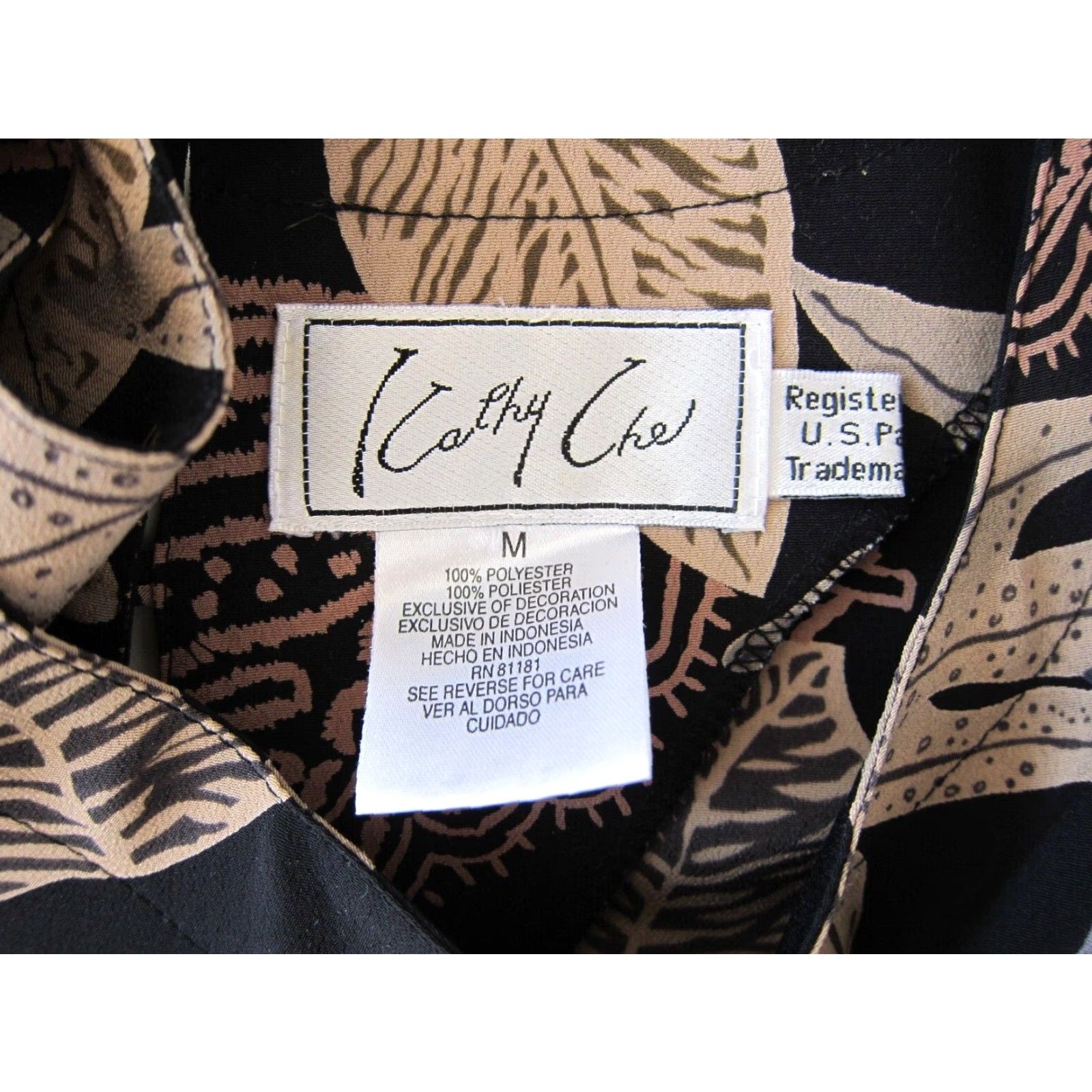 Vintage Kathy Che Black Brown Blue Tiger Floral Crew Neck Short Sleeve Tunic Blouse M Women Shirt Blouse Tiger Floral Crew Neck Short Sleeve Tunic Blouse M Size M / US 6-8 / IT 42-44 - 4 Thumbnail