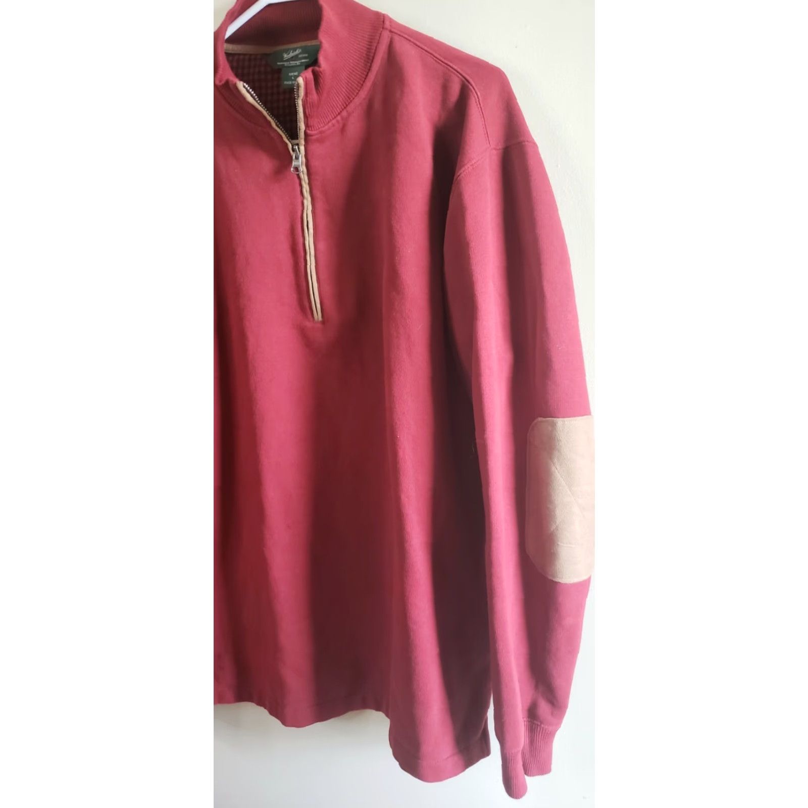 Vintage Woolrich Woolen Mills 1/4 Zip Pullover Sweater Elbow Patch Red Men’s Large New Shirt Size US L / EU 52-54 / 3 - 3 Thumbnail